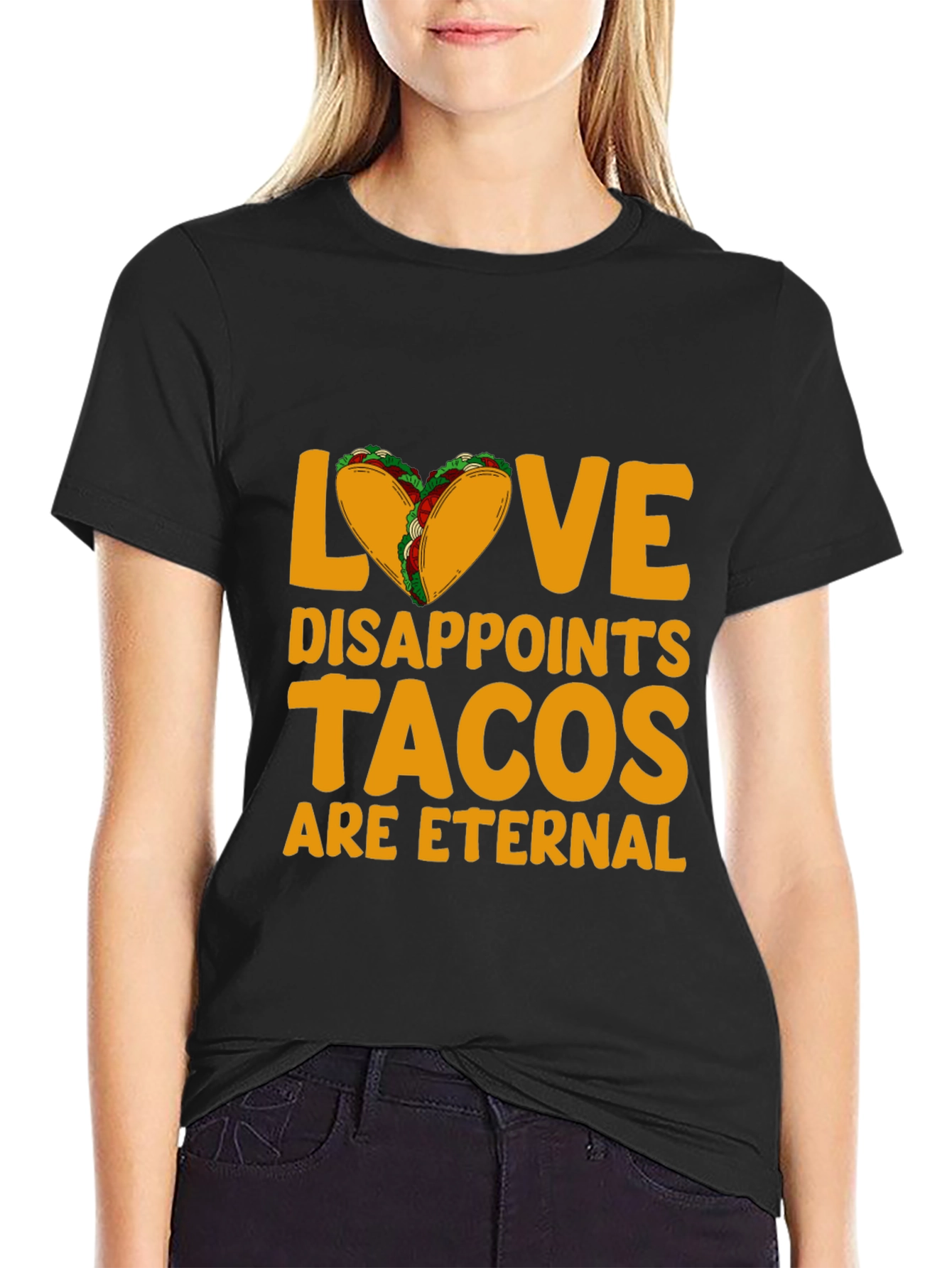 Black Love Disappoints Tacos Eternal Black Graphic Tee view 2