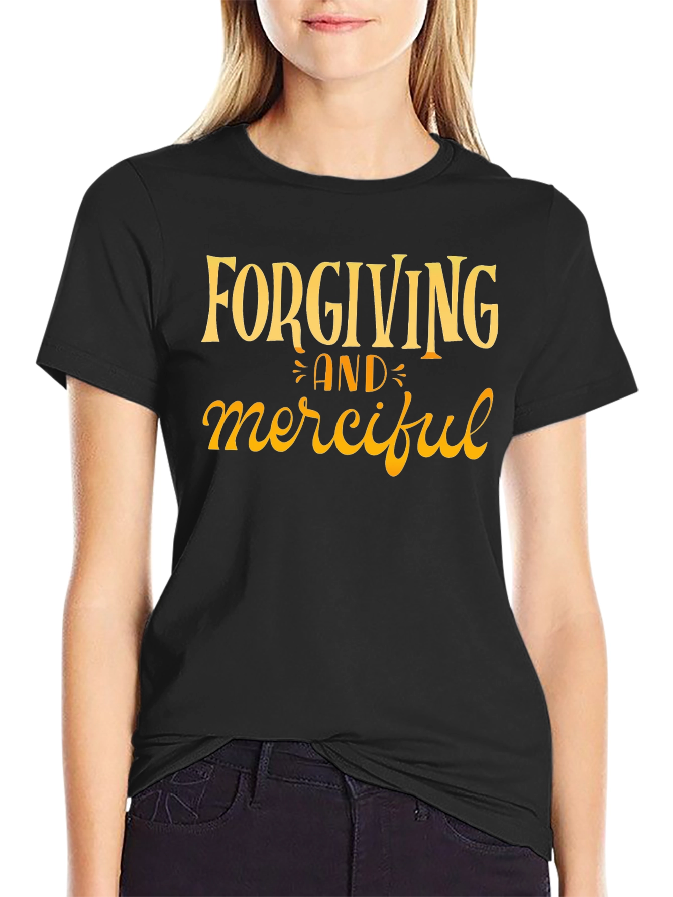 Black Forgiving & Merciful Graphic Tee view 2