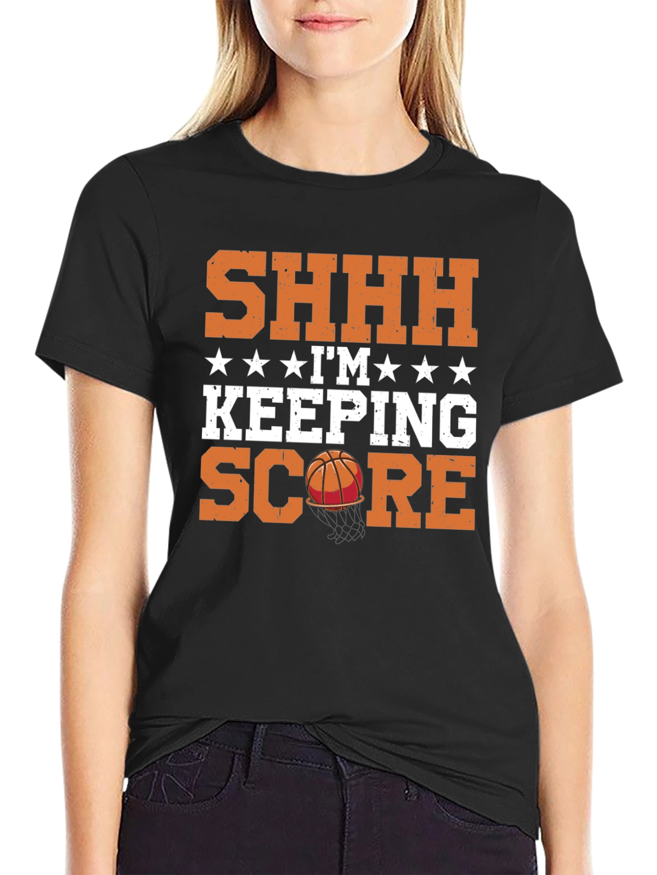 Black Basketball Score Keeper T-Shirt view 2
