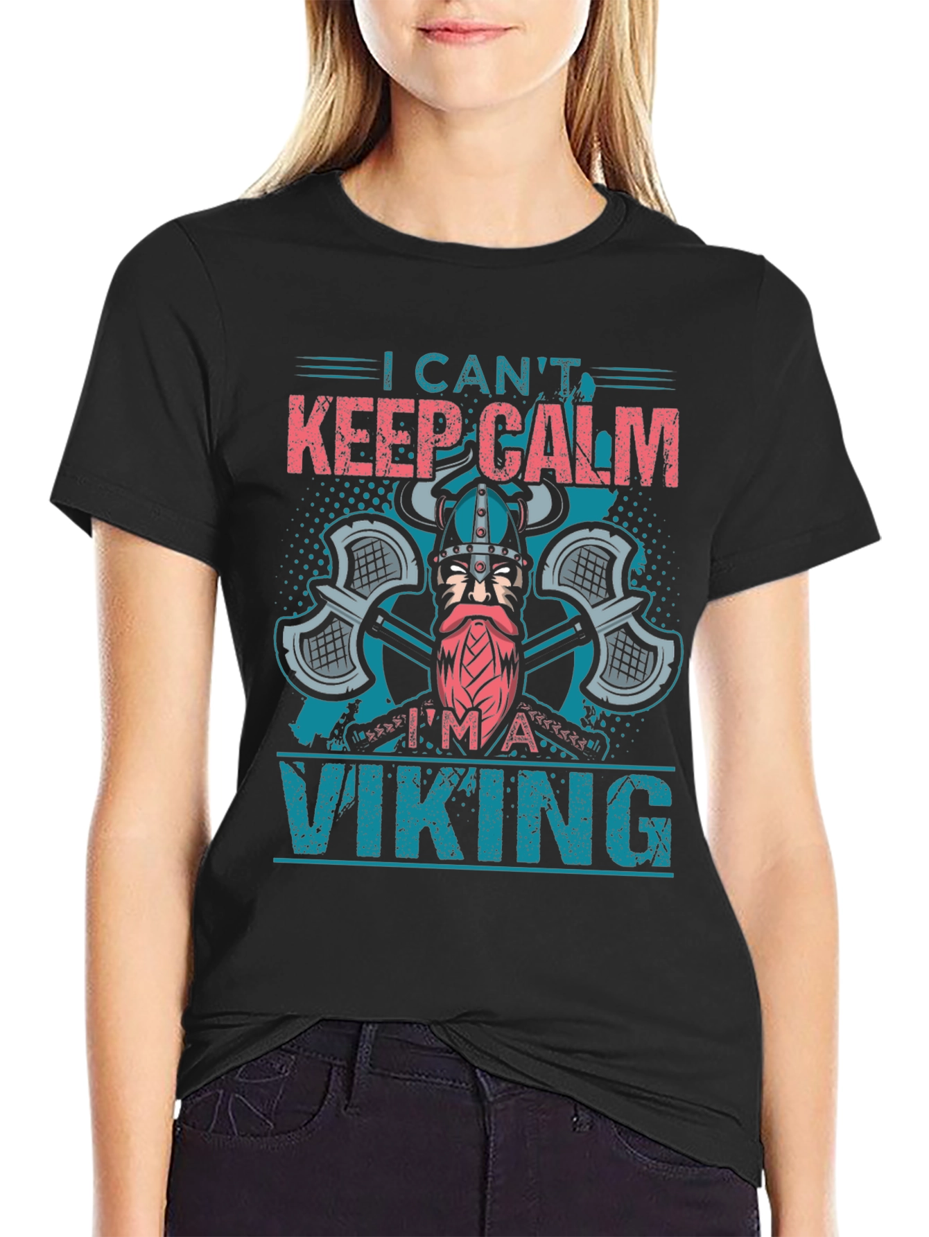 Black Viking Graphic T-Shirt - I Can't Keep Calm! view 2