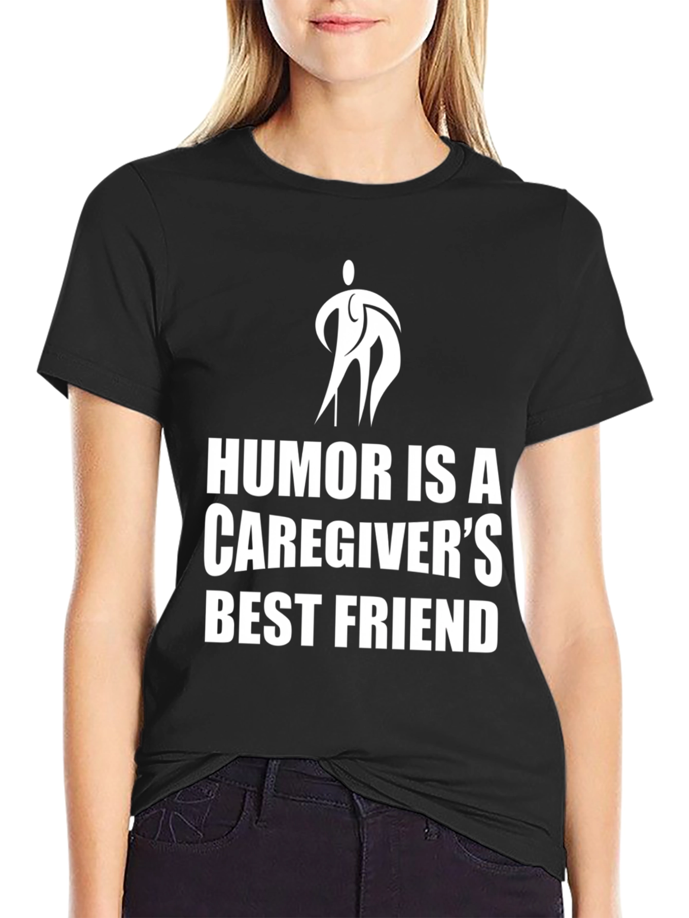 Black Humor is a Caregiver's Best Friend T-Shirt view 2