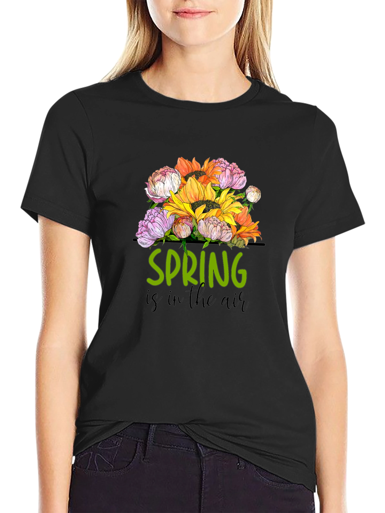 Black Spring is in the Air Graphic T-Shirt view 2