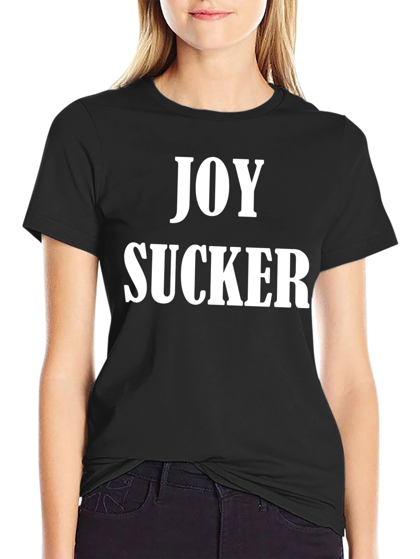 Black Joy Sucker Graphic Tee - Bold Statement T-Shirt view 2