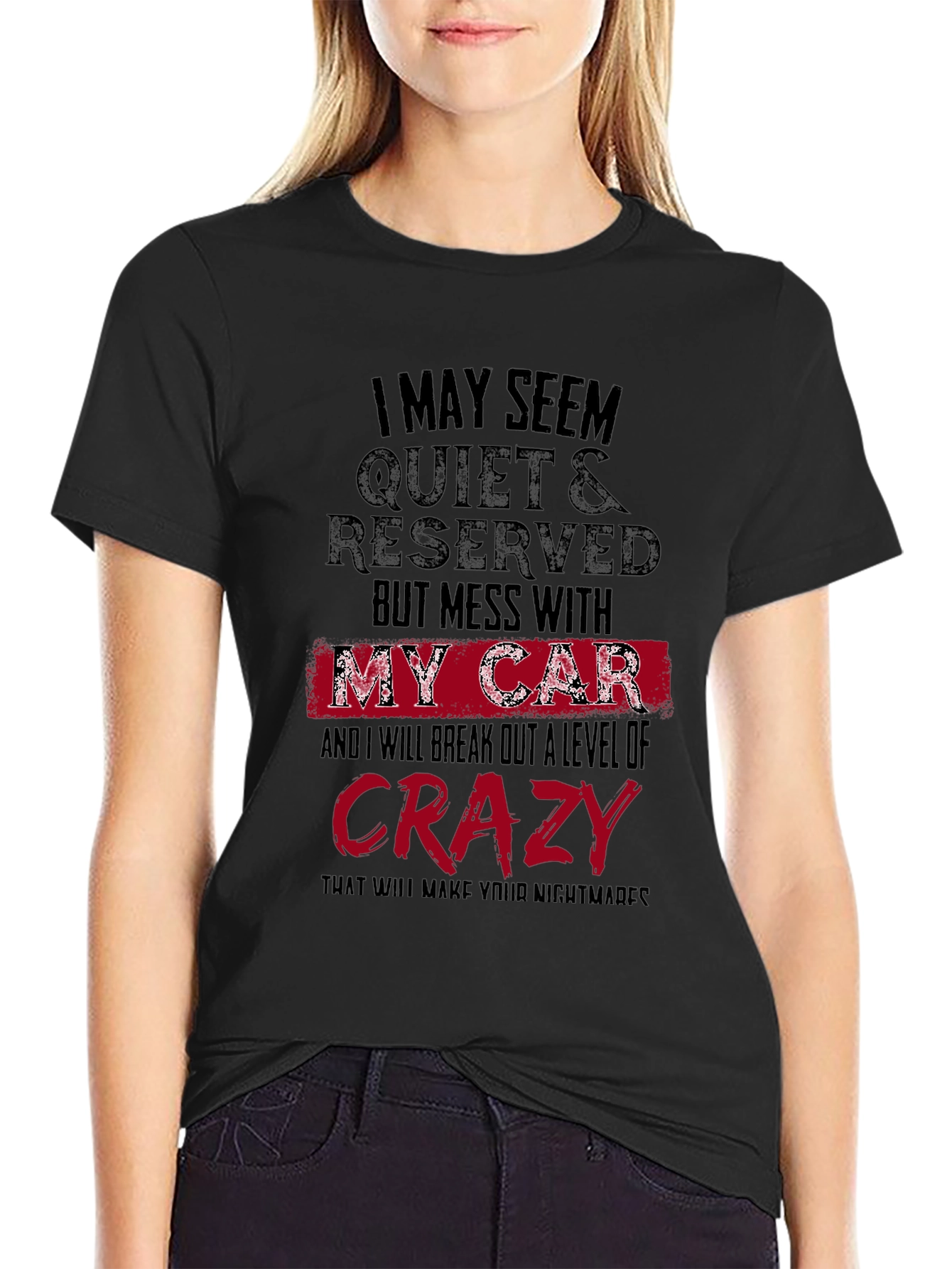 Black Quiet & Reserved Car Lover's T-Shirt view 2