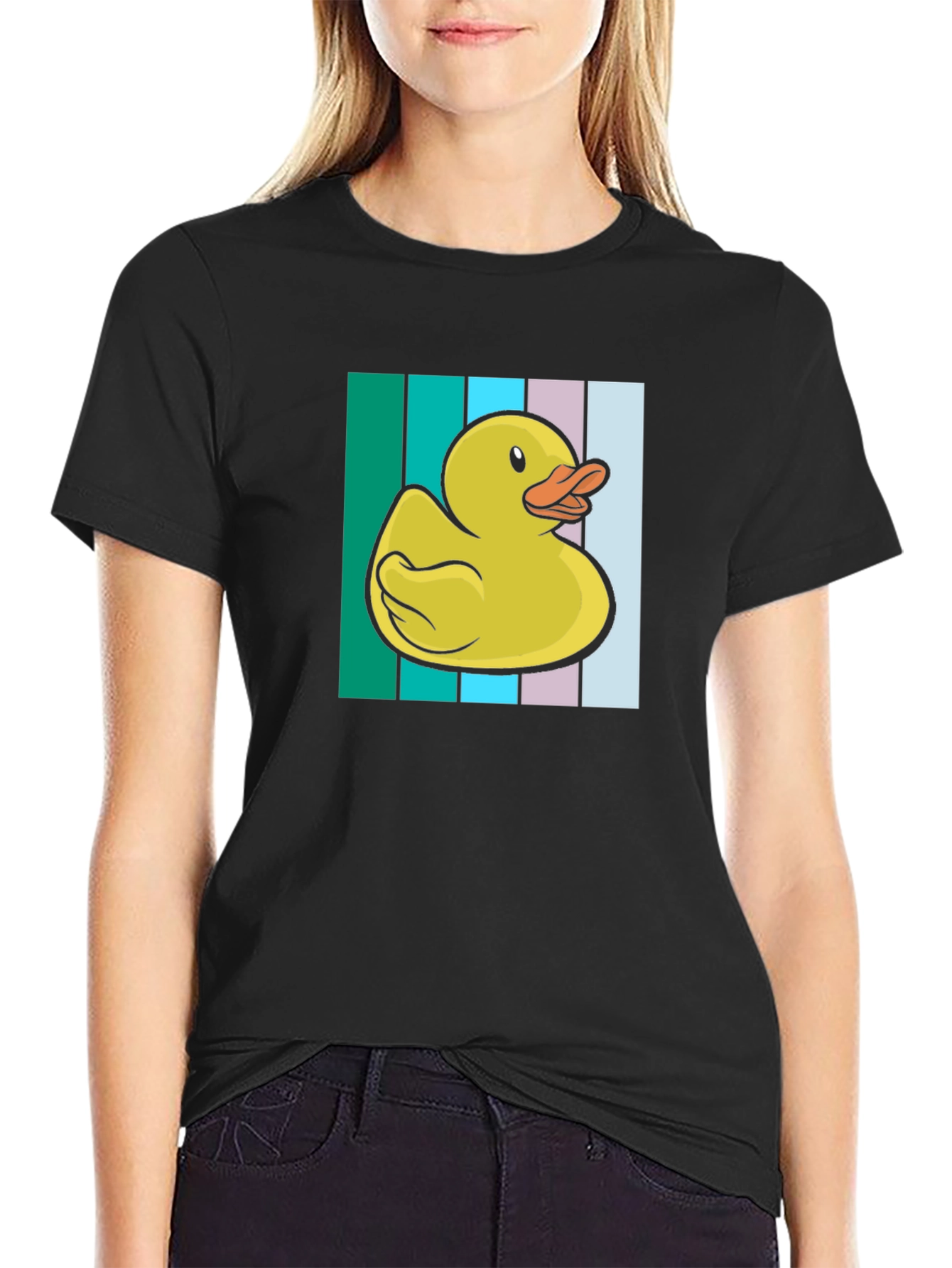 Black Rubber Duck T-Shirt - Fun and Quirky Design view 2