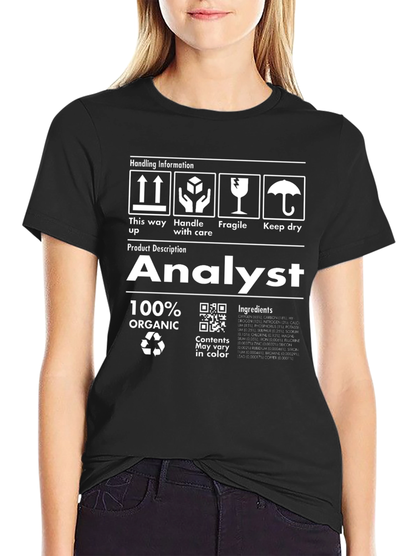 Black Analyst 100% Organic T-Shirt view 2