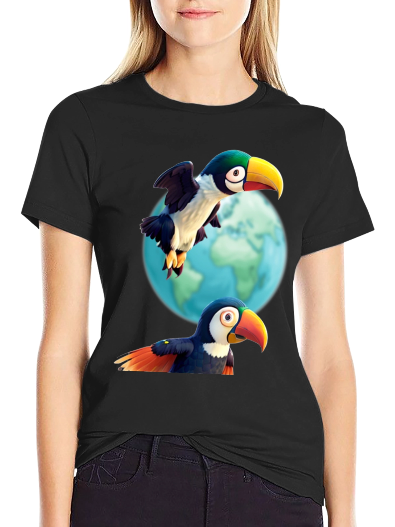 Black Toucan T-Shirt: A Tropical Adventure! view 2
