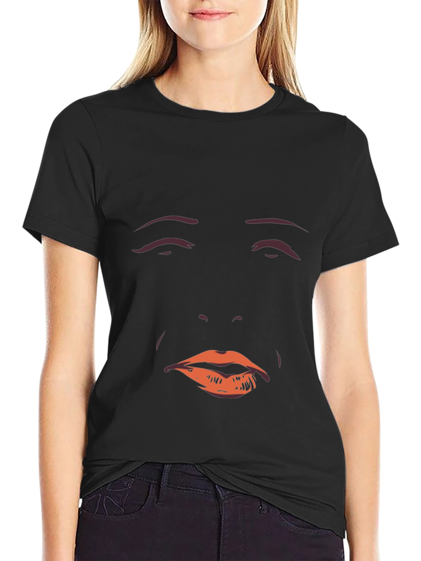 Black Mysterious Face Graphic Tee - Unisex Soft Cotton T-Shirt view 2