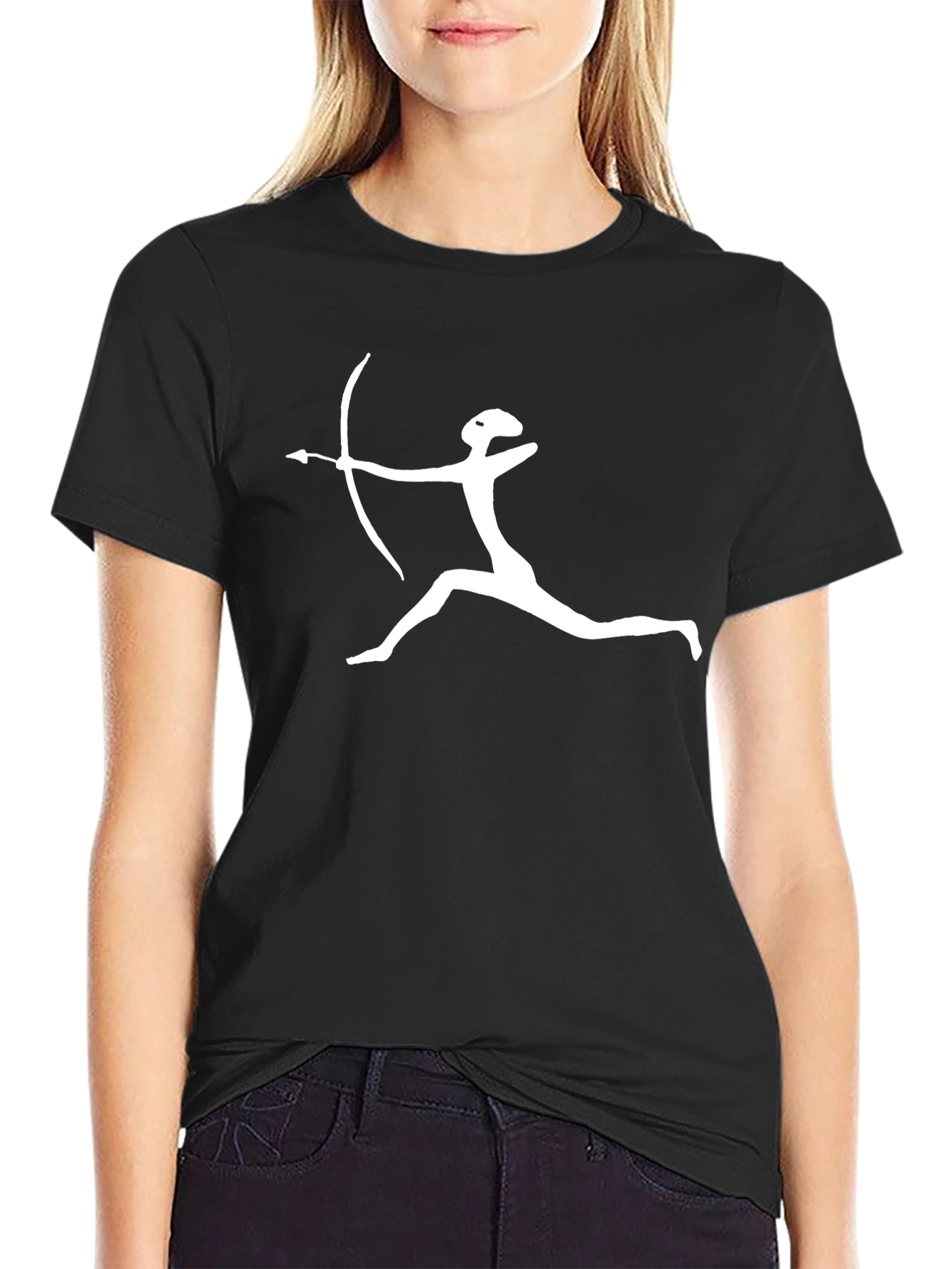 Black Archer Graphic Tee - Black Cotton T-Shirt view 2