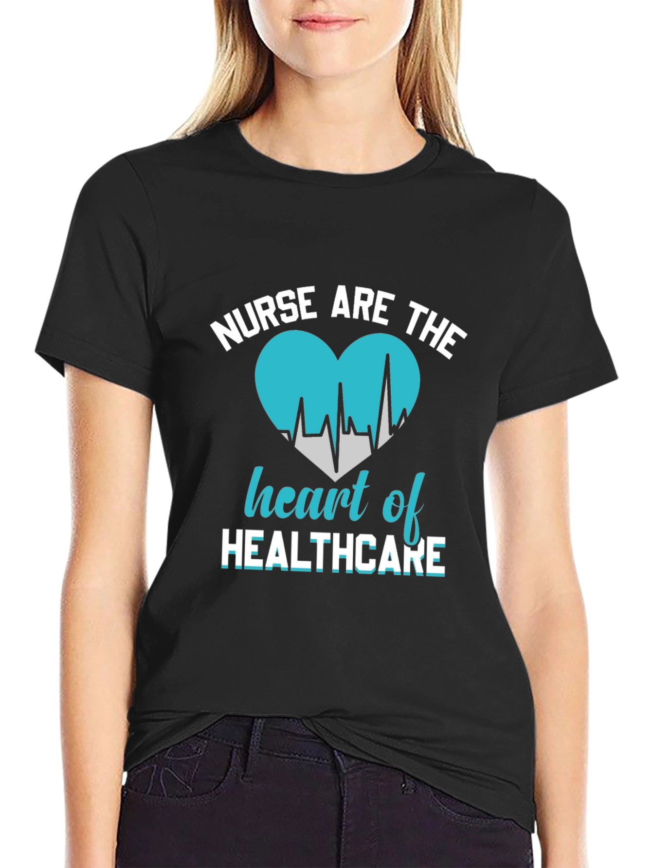 Black Nurse Are The Heart Of Healthcare T-Shirt view 2