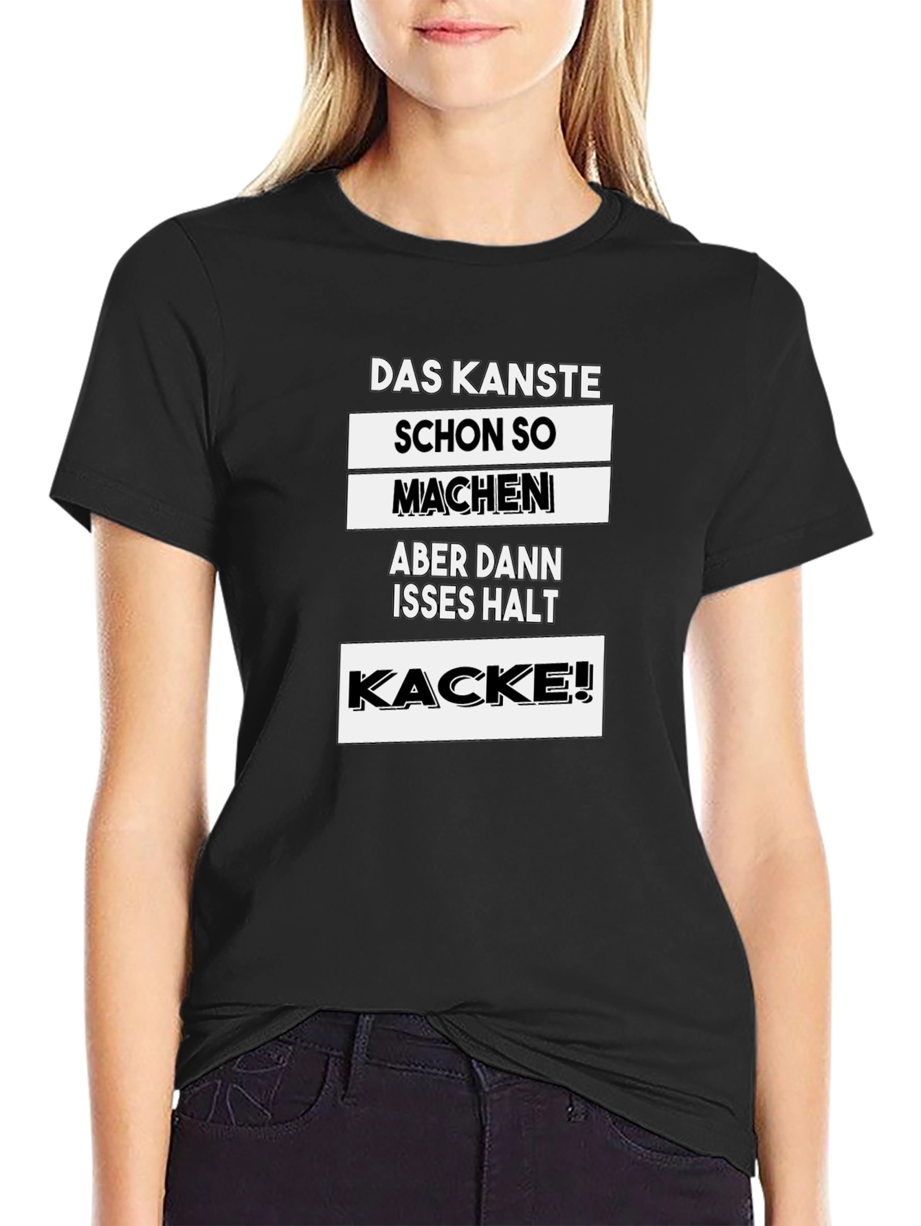 Black Das Kannste Schon So Machen T-Shirt - German Humor Tee view 2