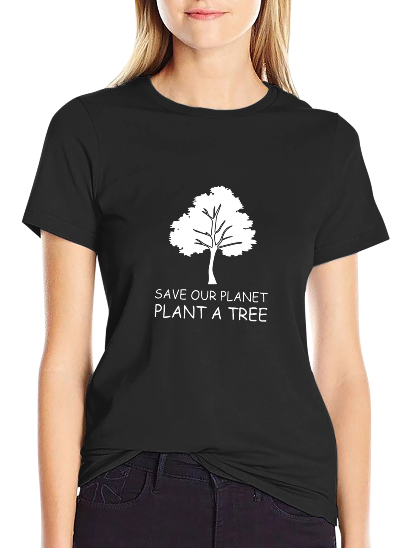 Black Eco-Friendly 'Save Our Planet' Graphic Tee view 2