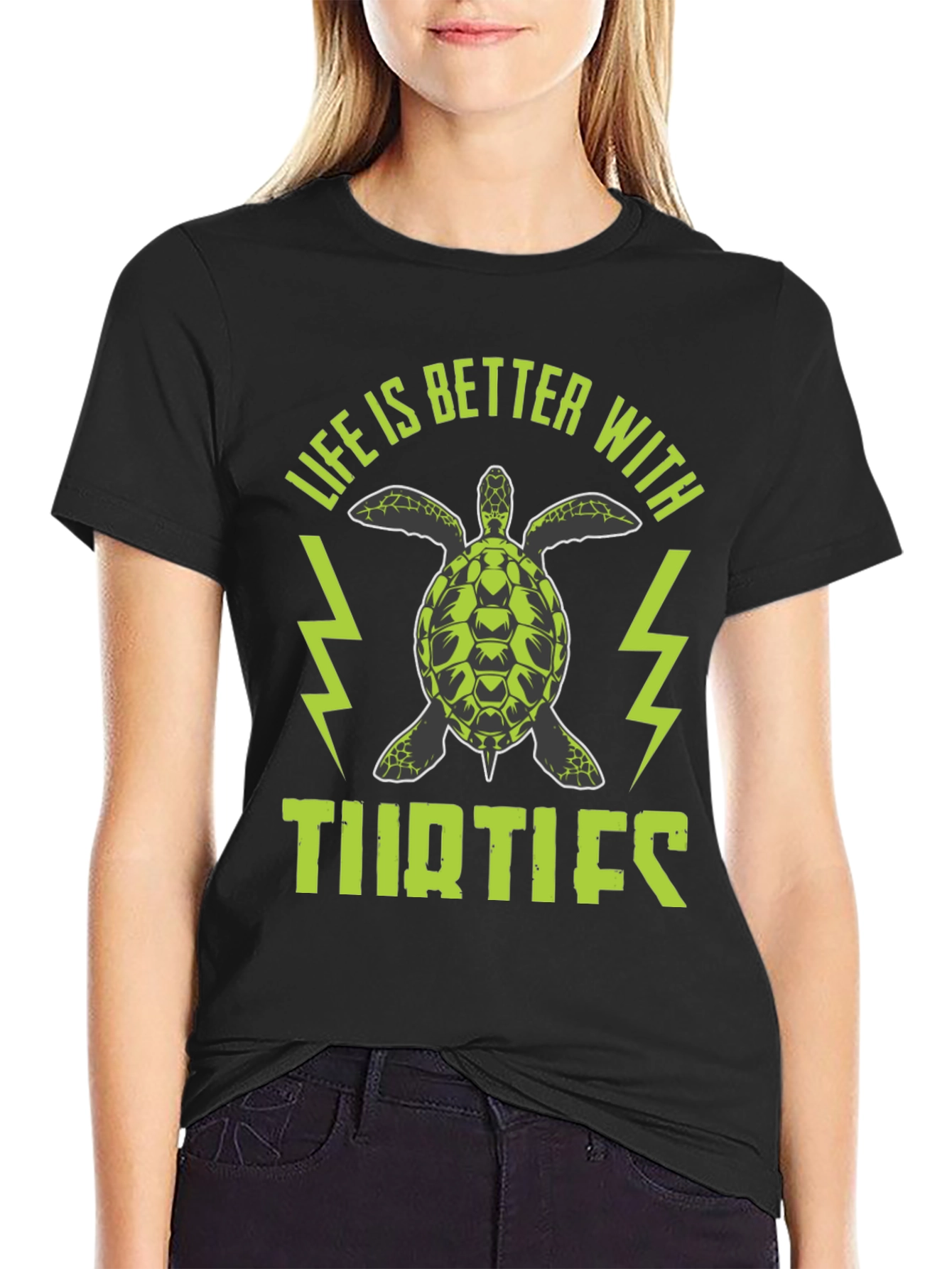 Black Life is Better with Turtles T-Shirt view 2