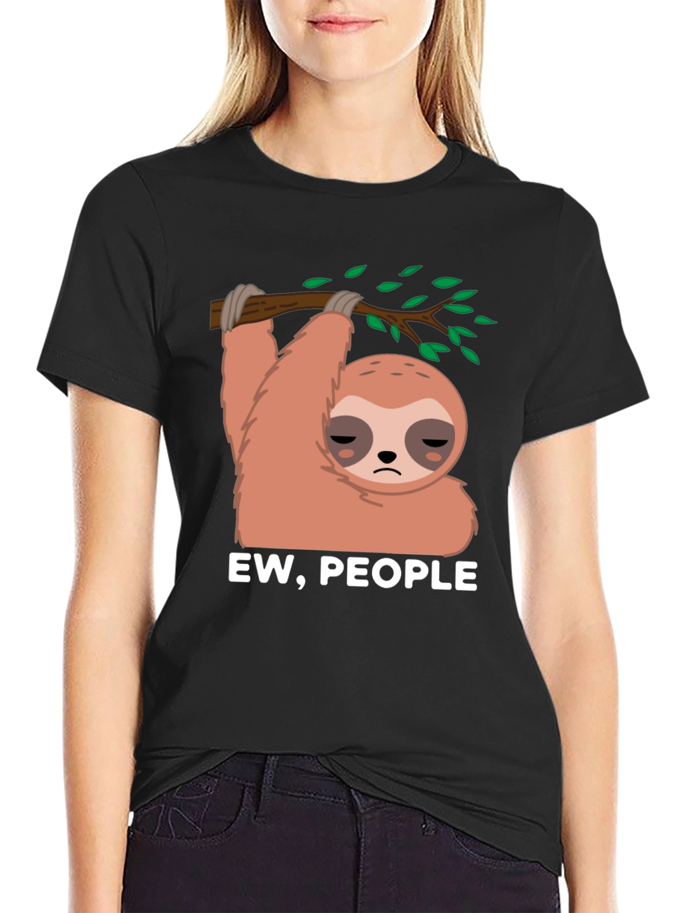 Black Ew, People Sloth Graphic Tee view 2
