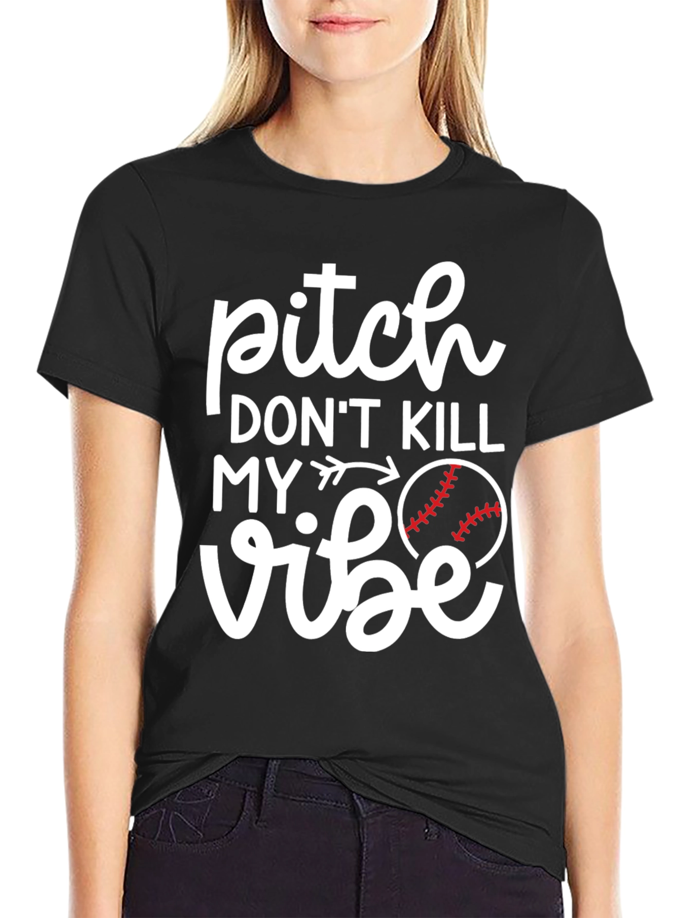 Black Pitch Don't Kill My Vibe Graphic Tee view 2