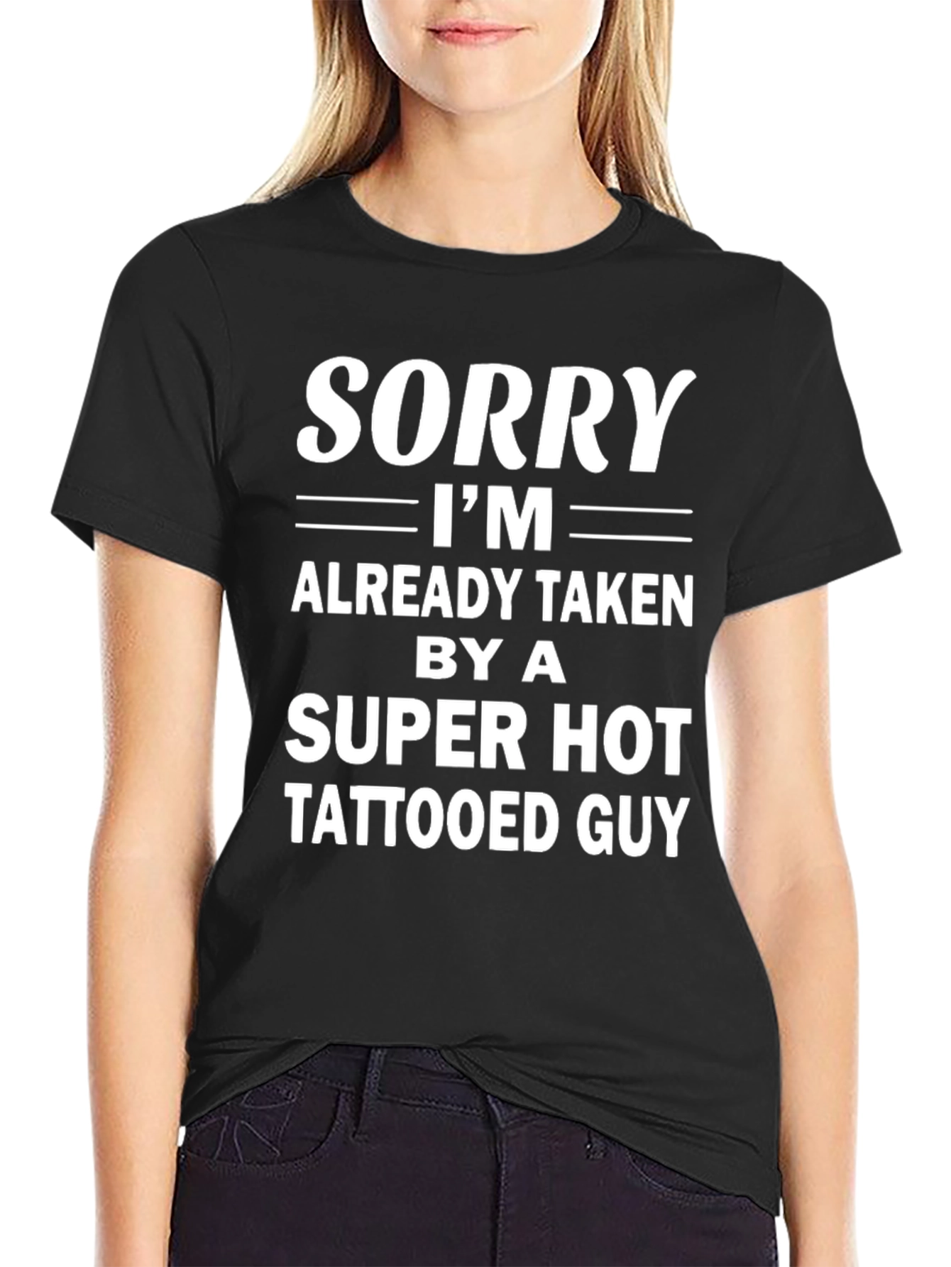 Black Funny Tattooed Guy T-Shirt view 2