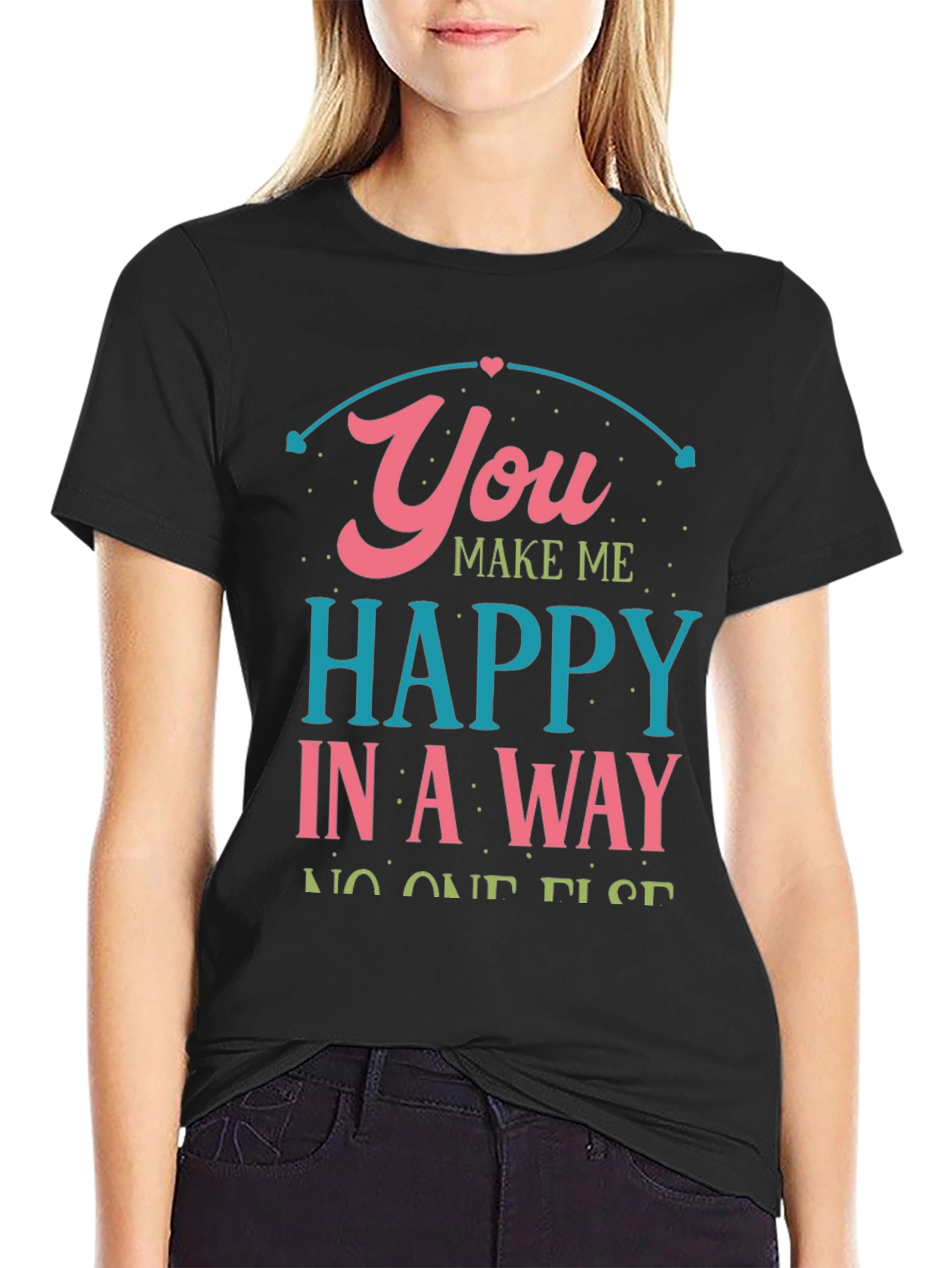 Black You Make Me Happy Black Graphic Tee view 2