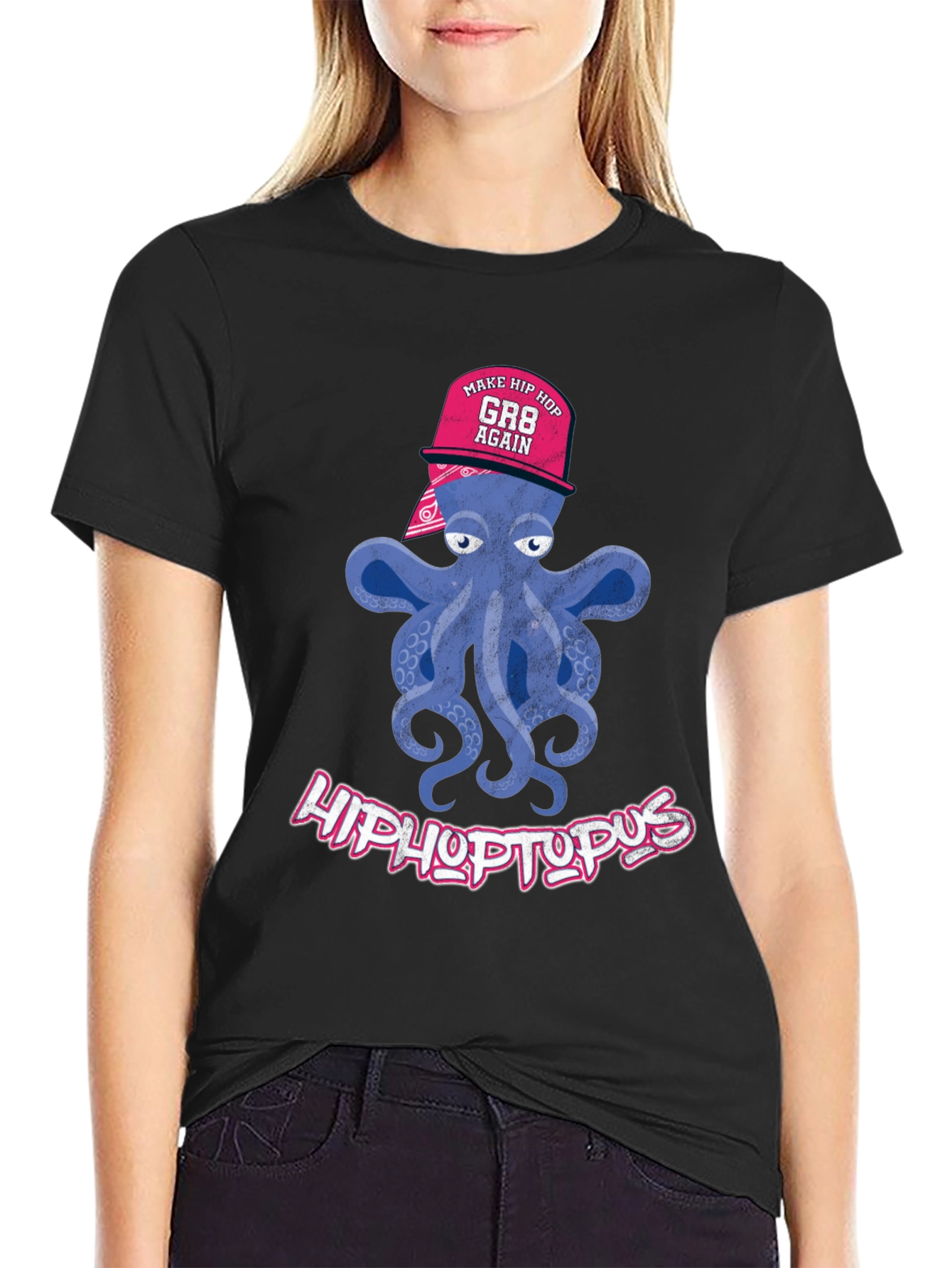 Black HipHoptopus T-Shirt view 2