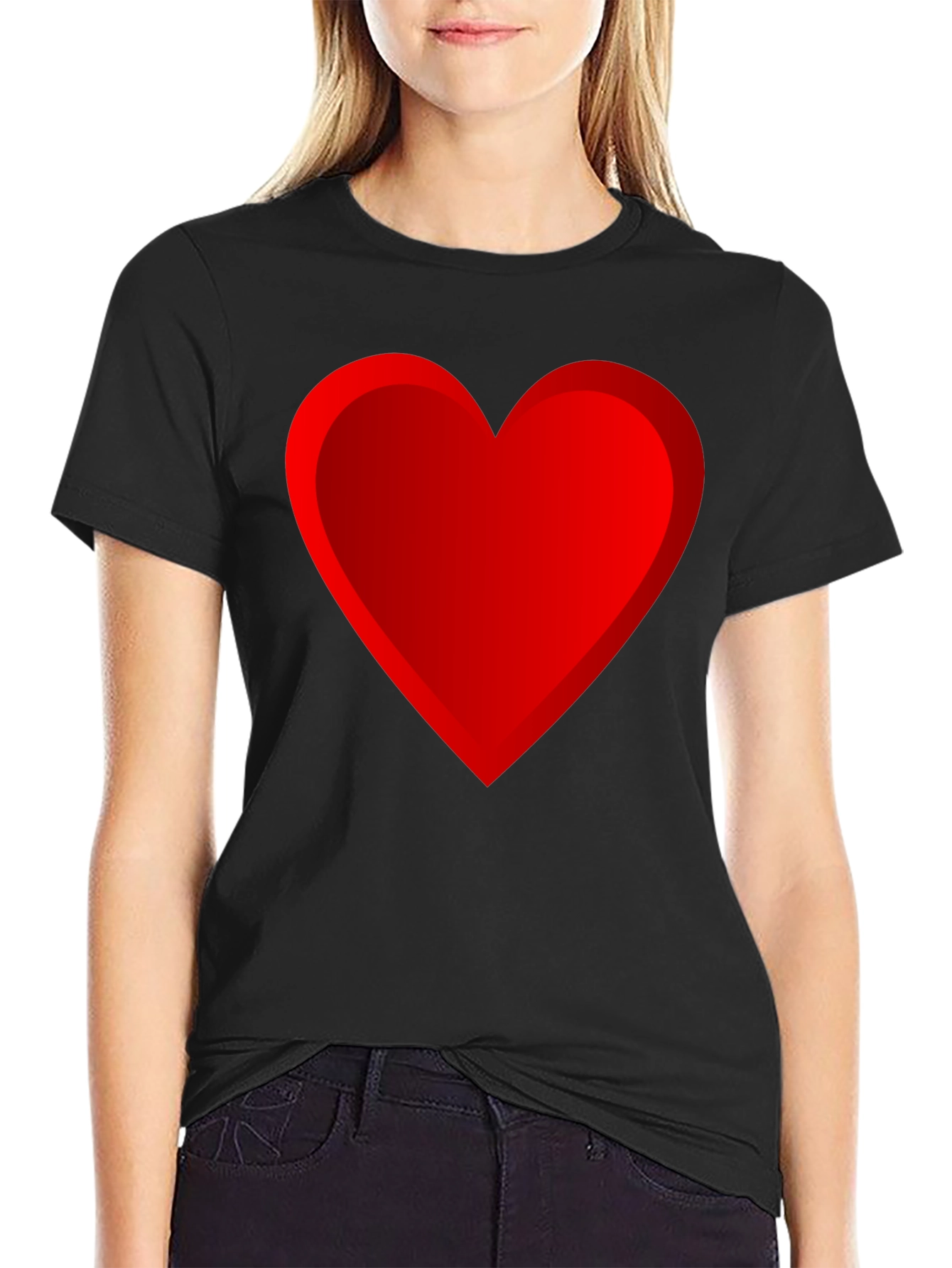 Black Heart Graphic Black T-Shirt view 2