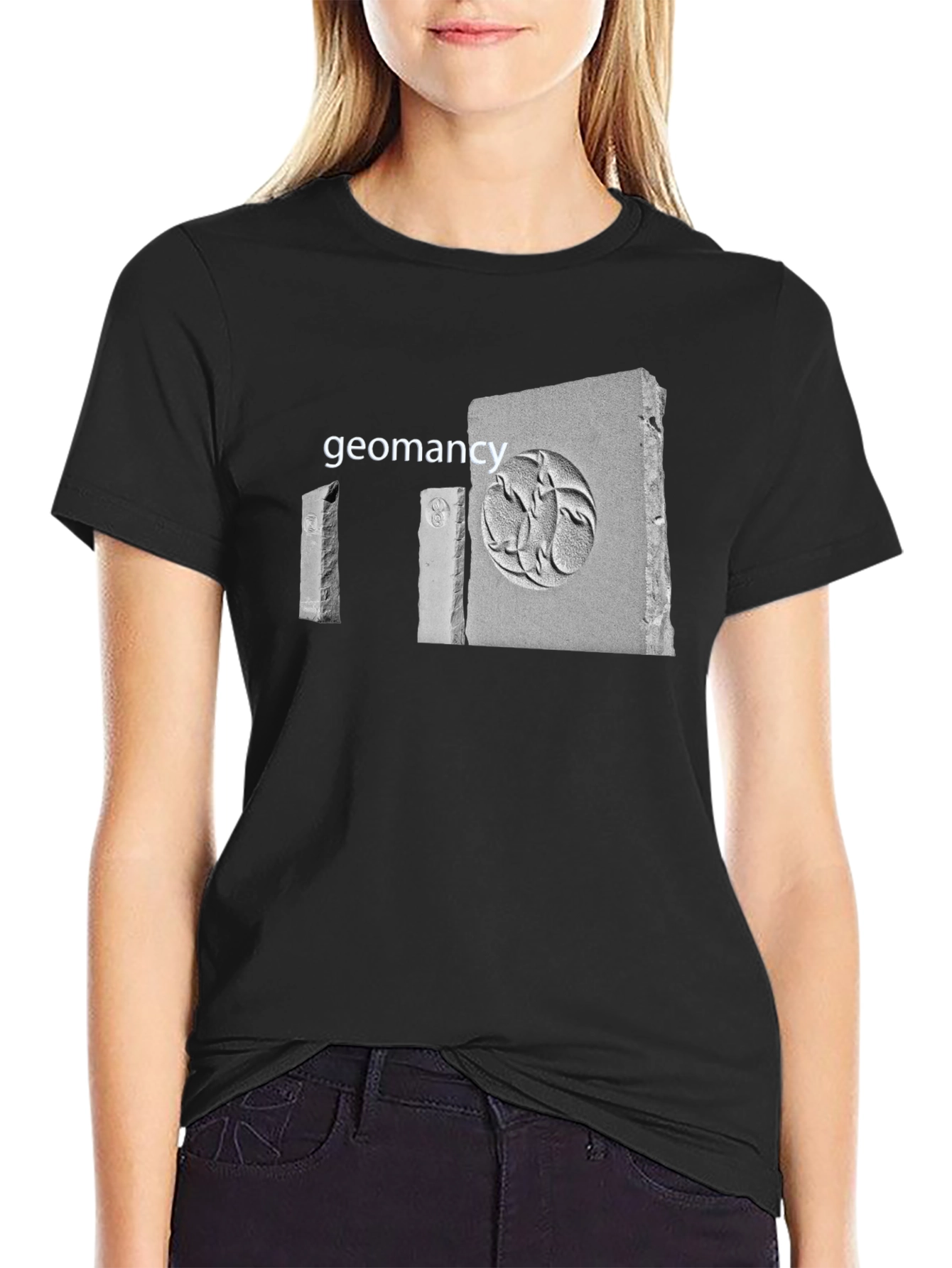 Black Geomancy Print Graphic T-Shirt view 2