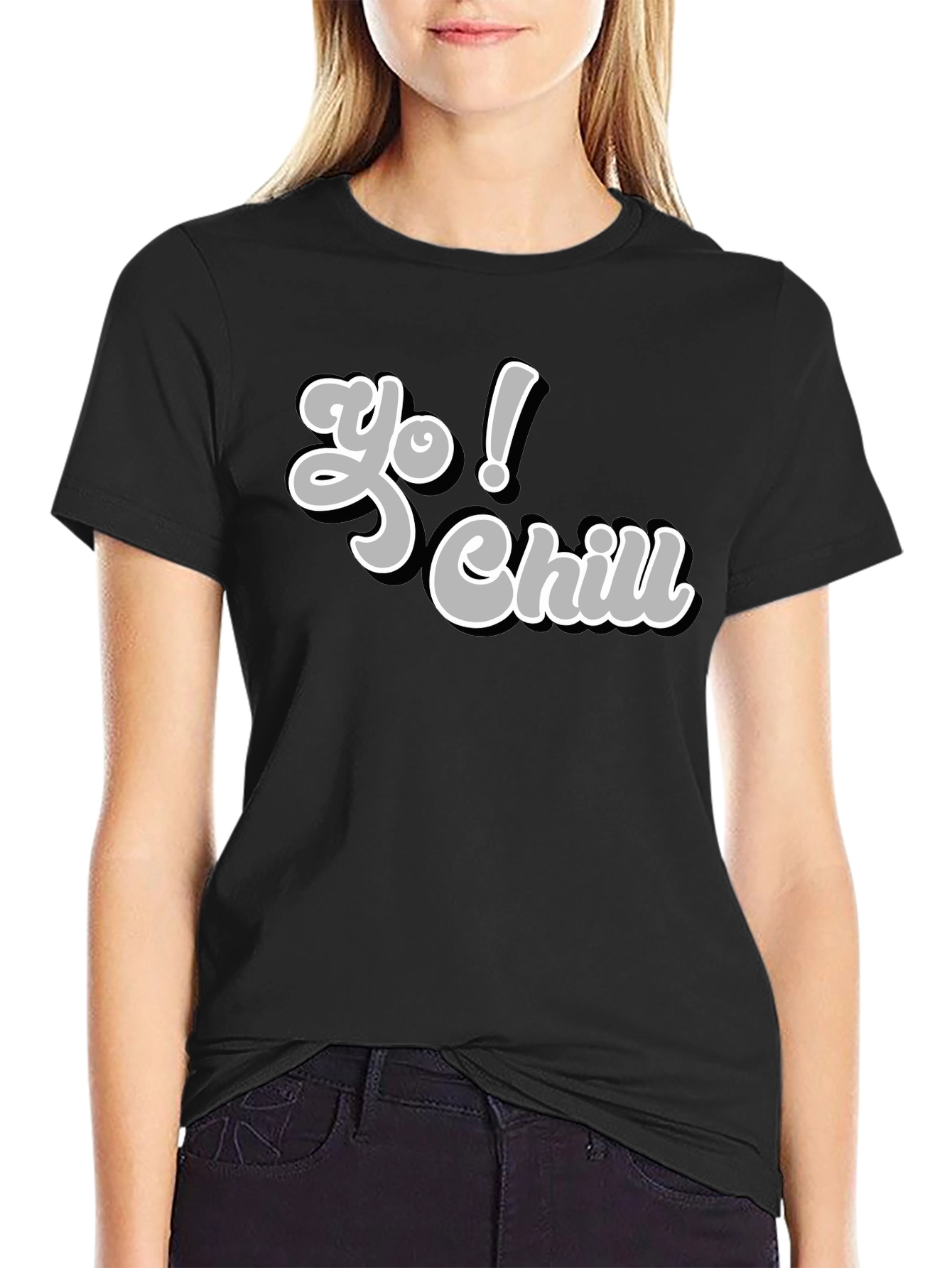 Black Yo! Chill Graphic T-Shirt - Relaxed Fit view 2