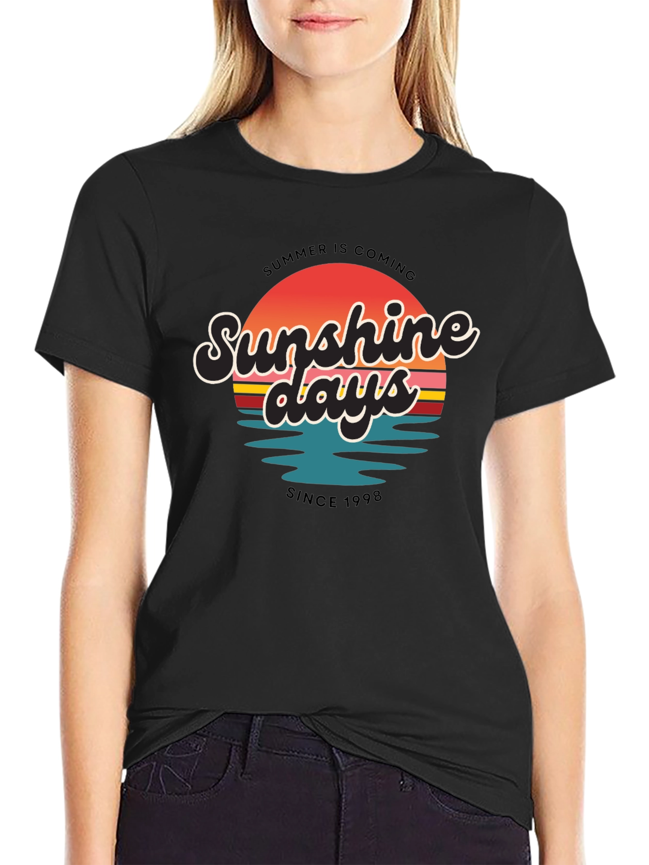 Black Sunshine Days T-Shirt - Summer Vibes view 2