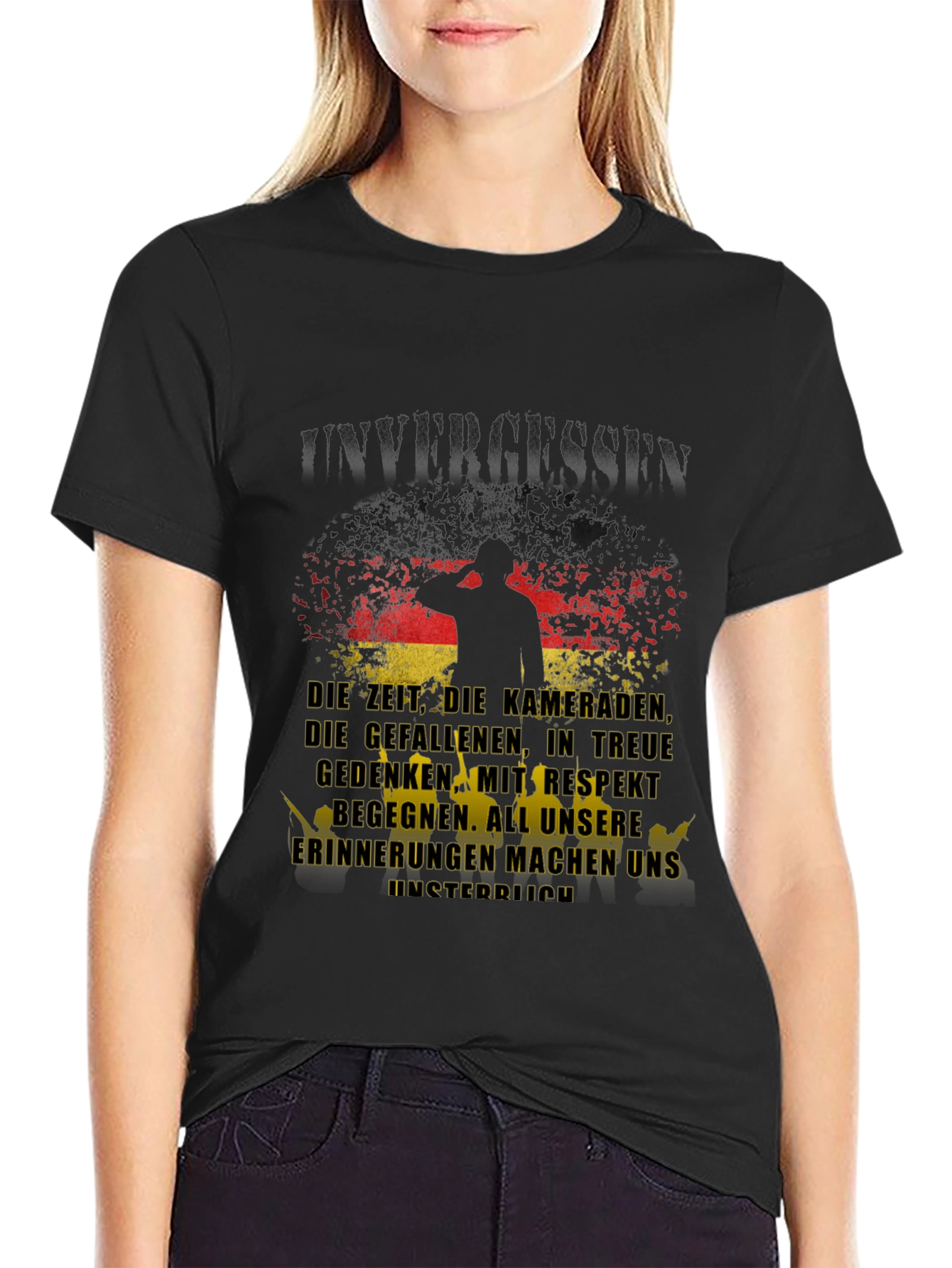 Black Unvergessen German Pride T-Shirt view 2