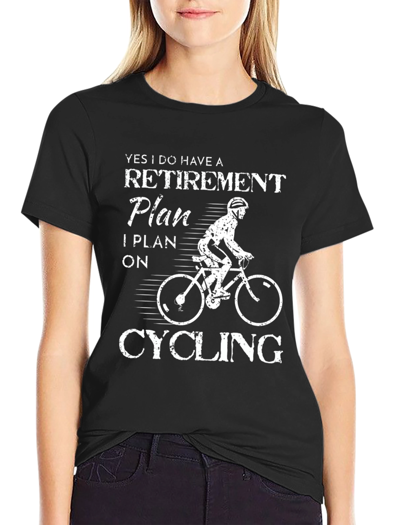 Black Retirement Plan Cycling T-Shirt - Perfect for Cyclists view 2