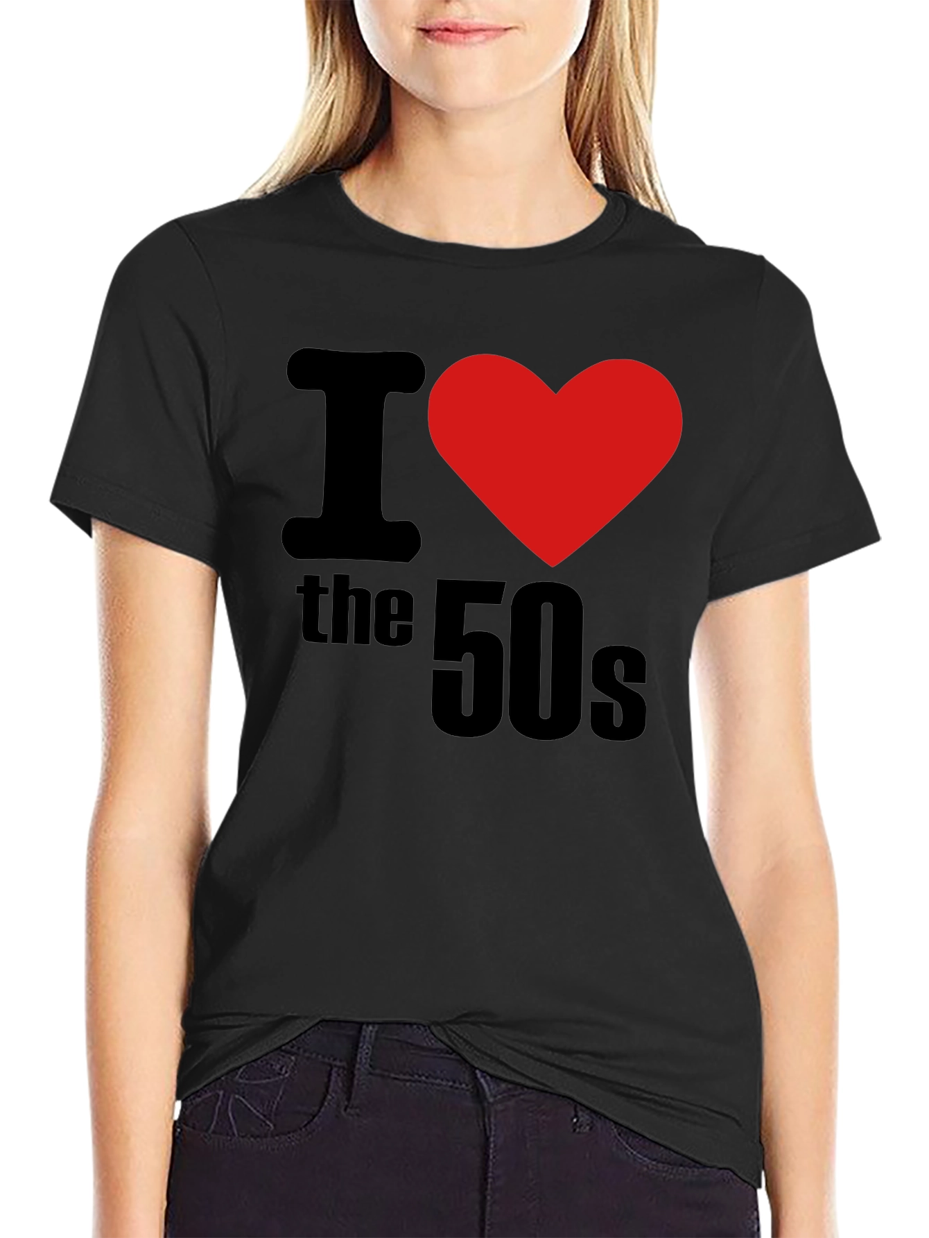 Black I Love The 50s Retro T-Shirt view 2