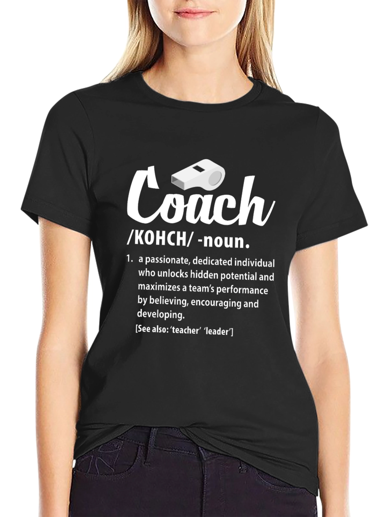 Black Coach Definition Graphic T-Shirt view 2