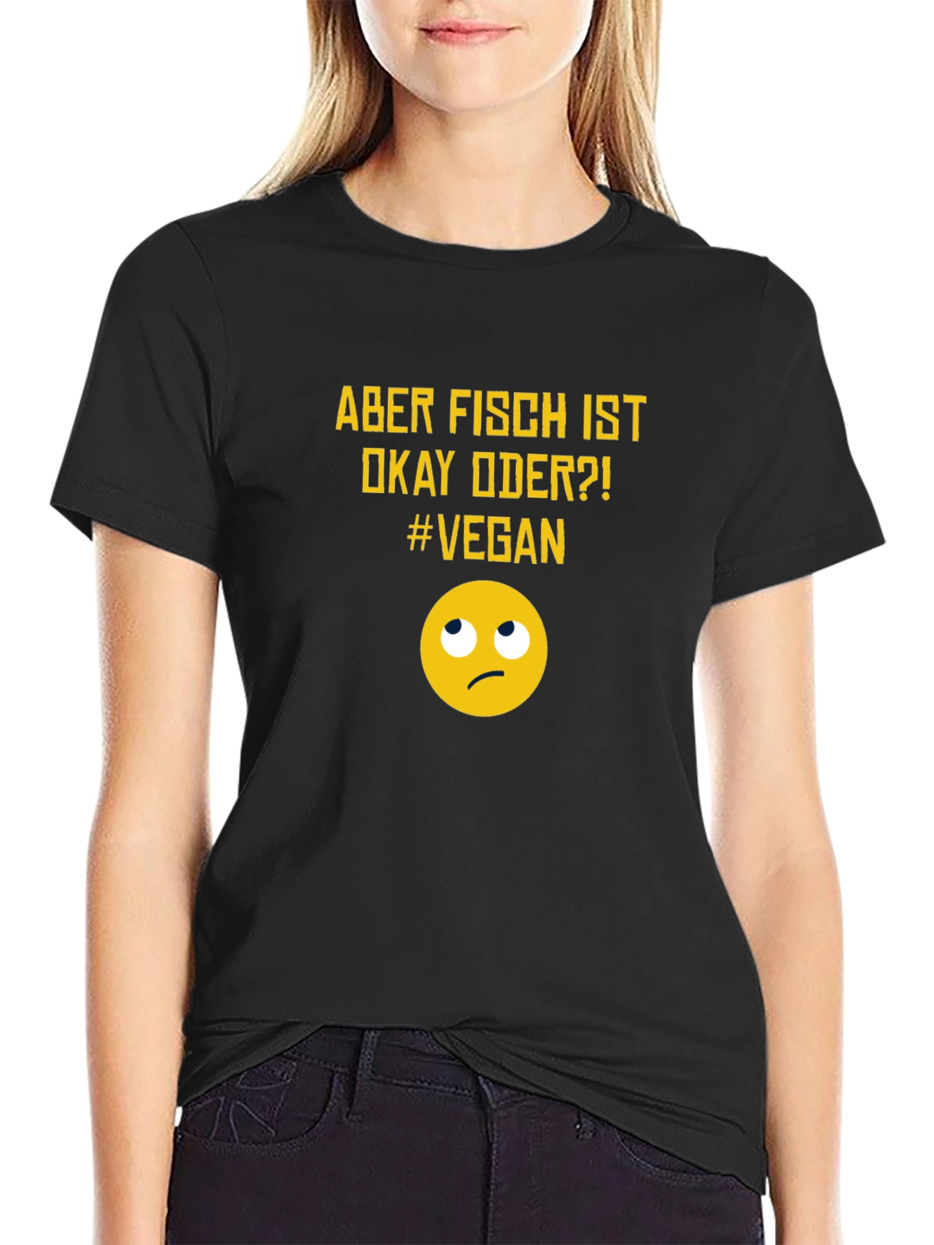 Black Funny Vegan T-Shirt - Aber Fisch Ist Okay Oder? view 2
