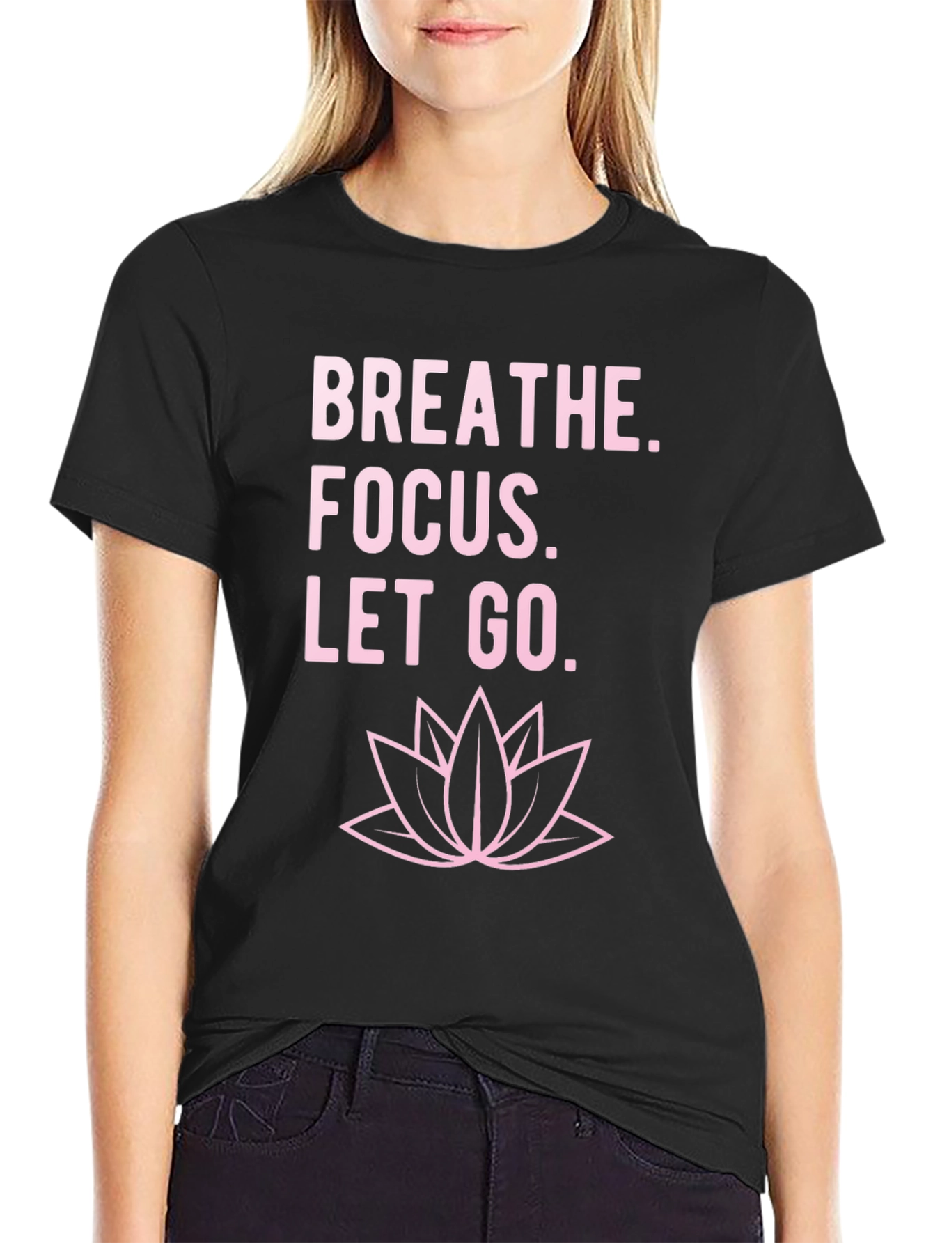 Black Breathe Focus Let Go T-Shirt - Black view 2