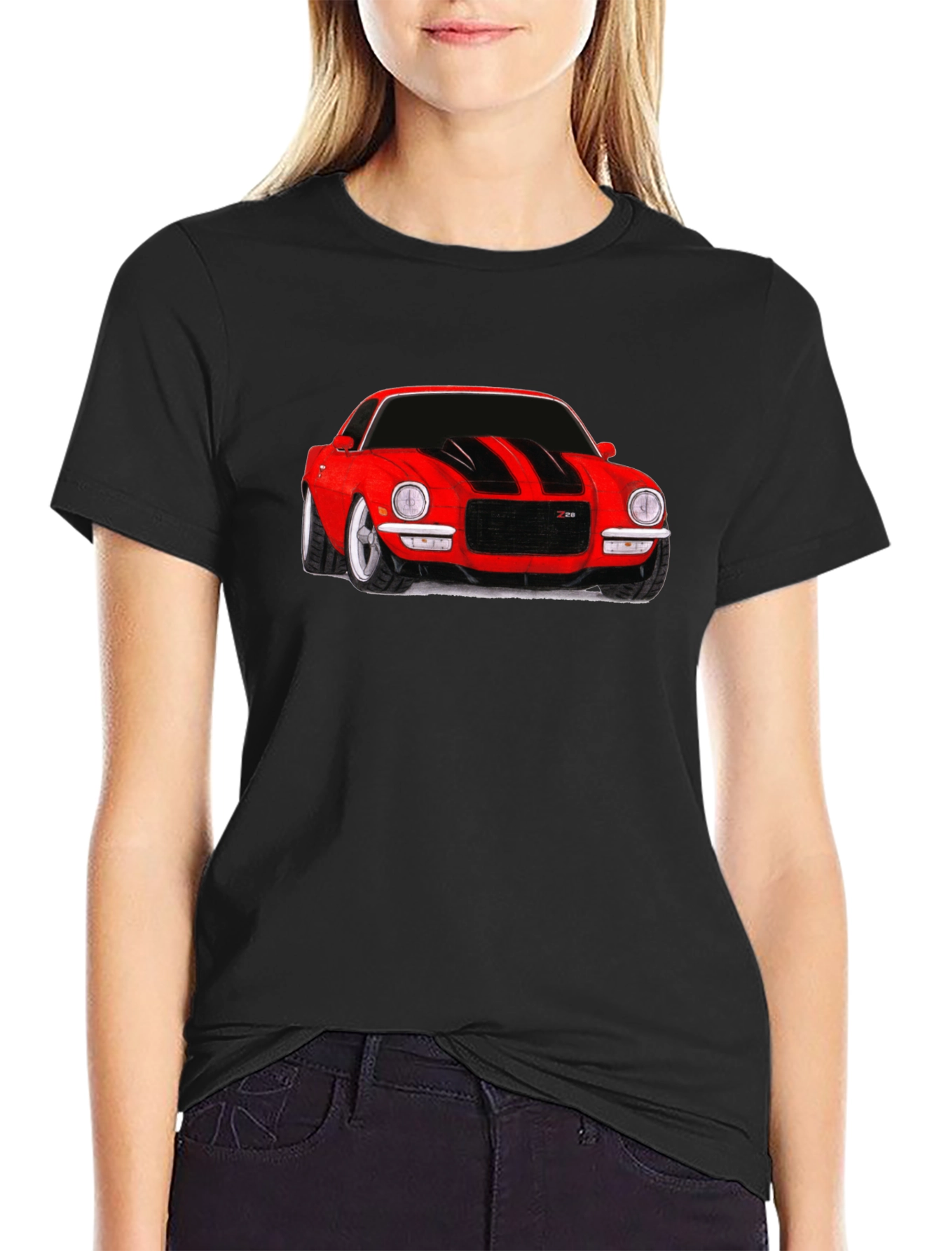 Black Classic Red Car Graphic Tee - Black view 2