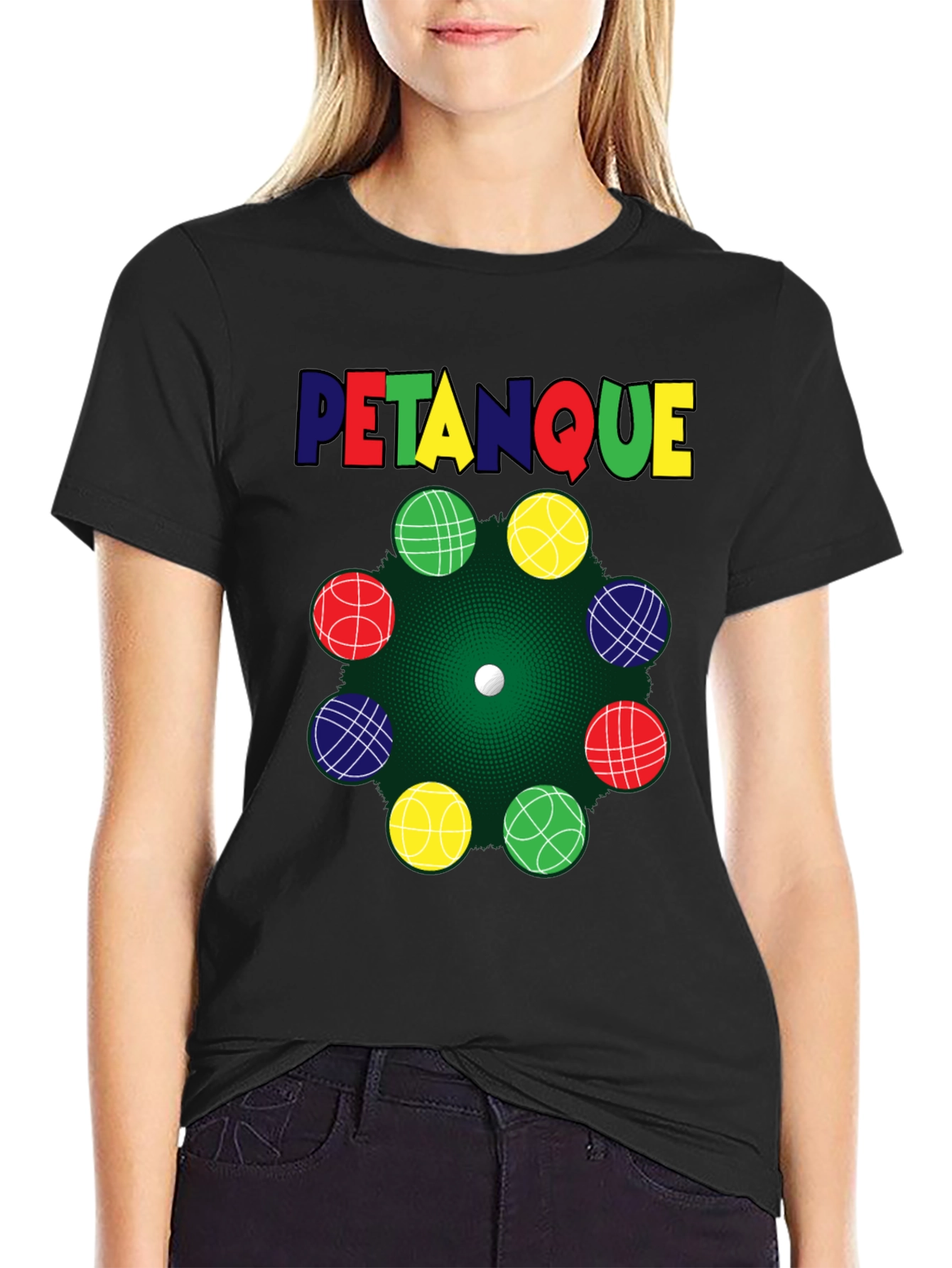 Black Pétanque Graphic T-Shirt view 2