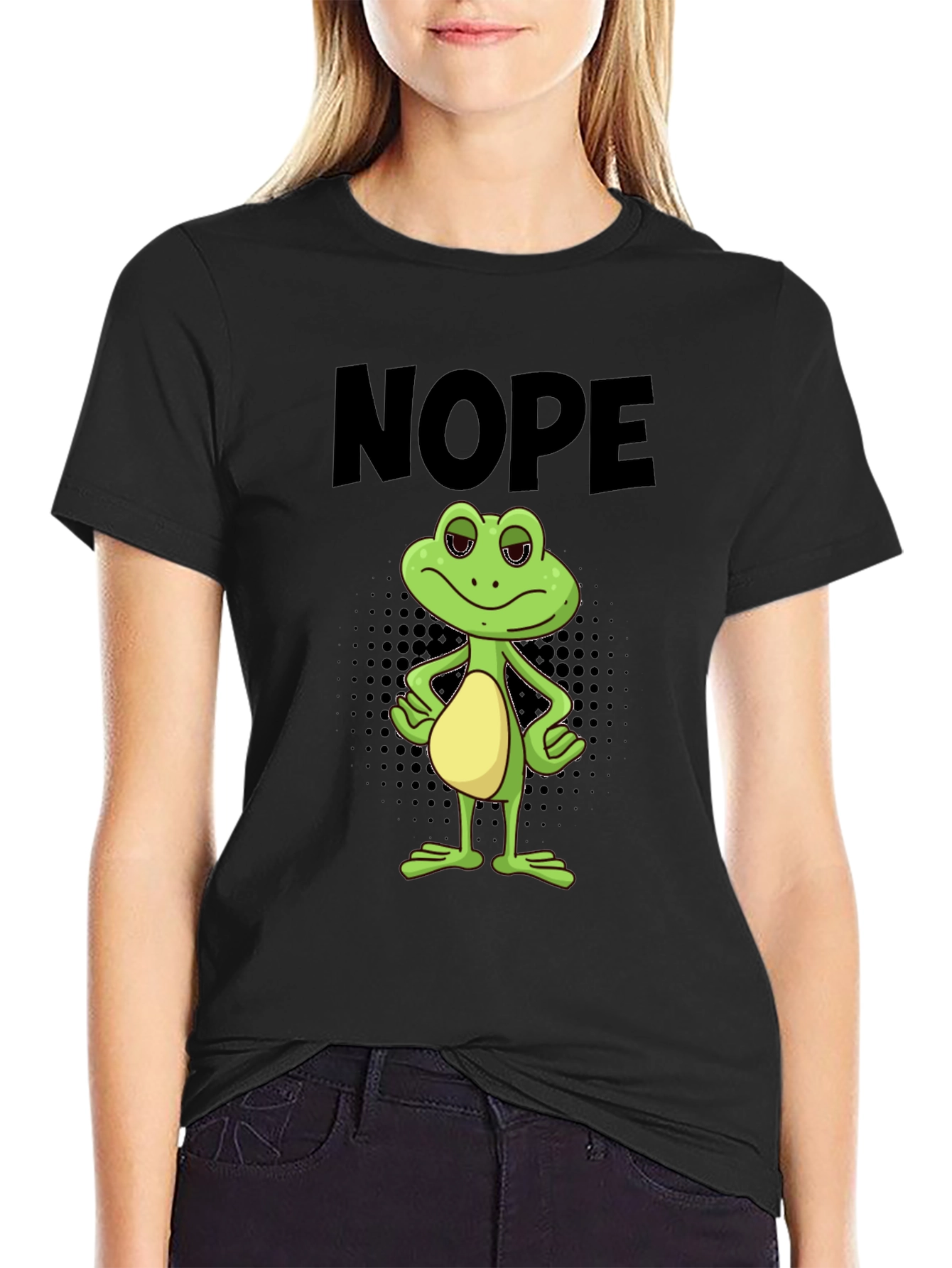 Black Nope Frog Graphic Tee - Men's Black T-Shirt view 2