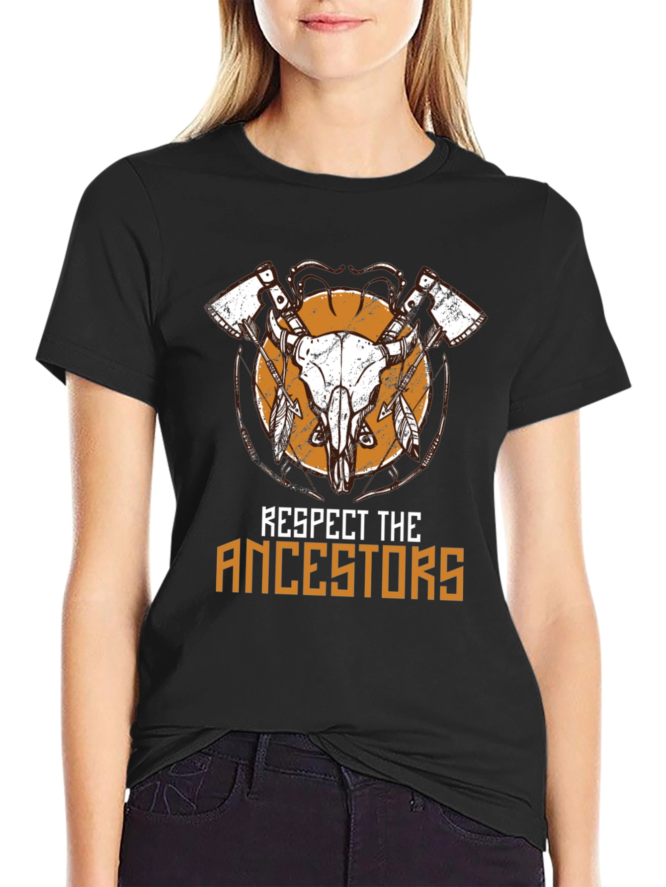Black Respect The Ancestors Graphic Tee view 2