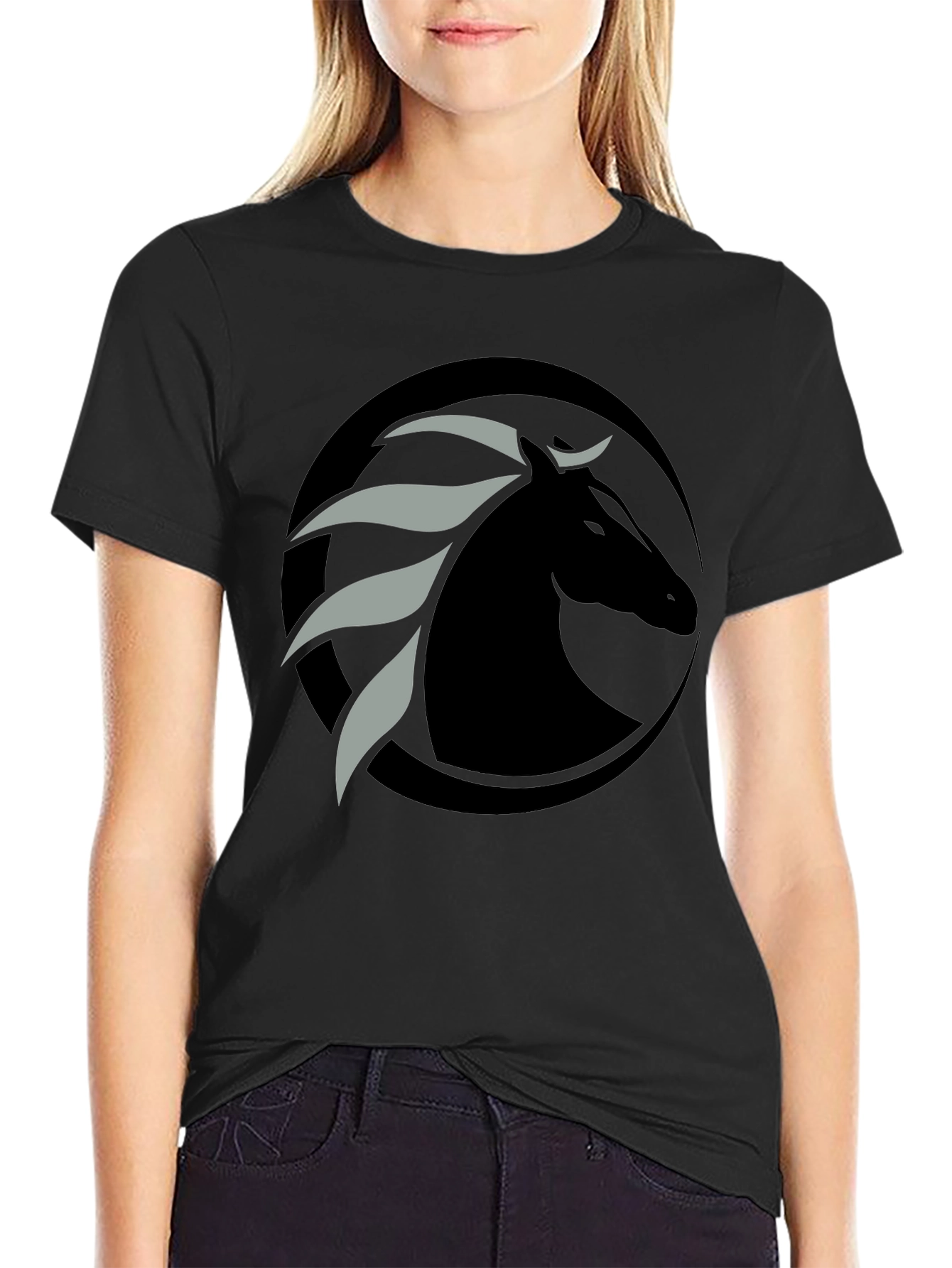 Black Black Horse Graphic Tee - Stylish Men's T-Shirt view 2