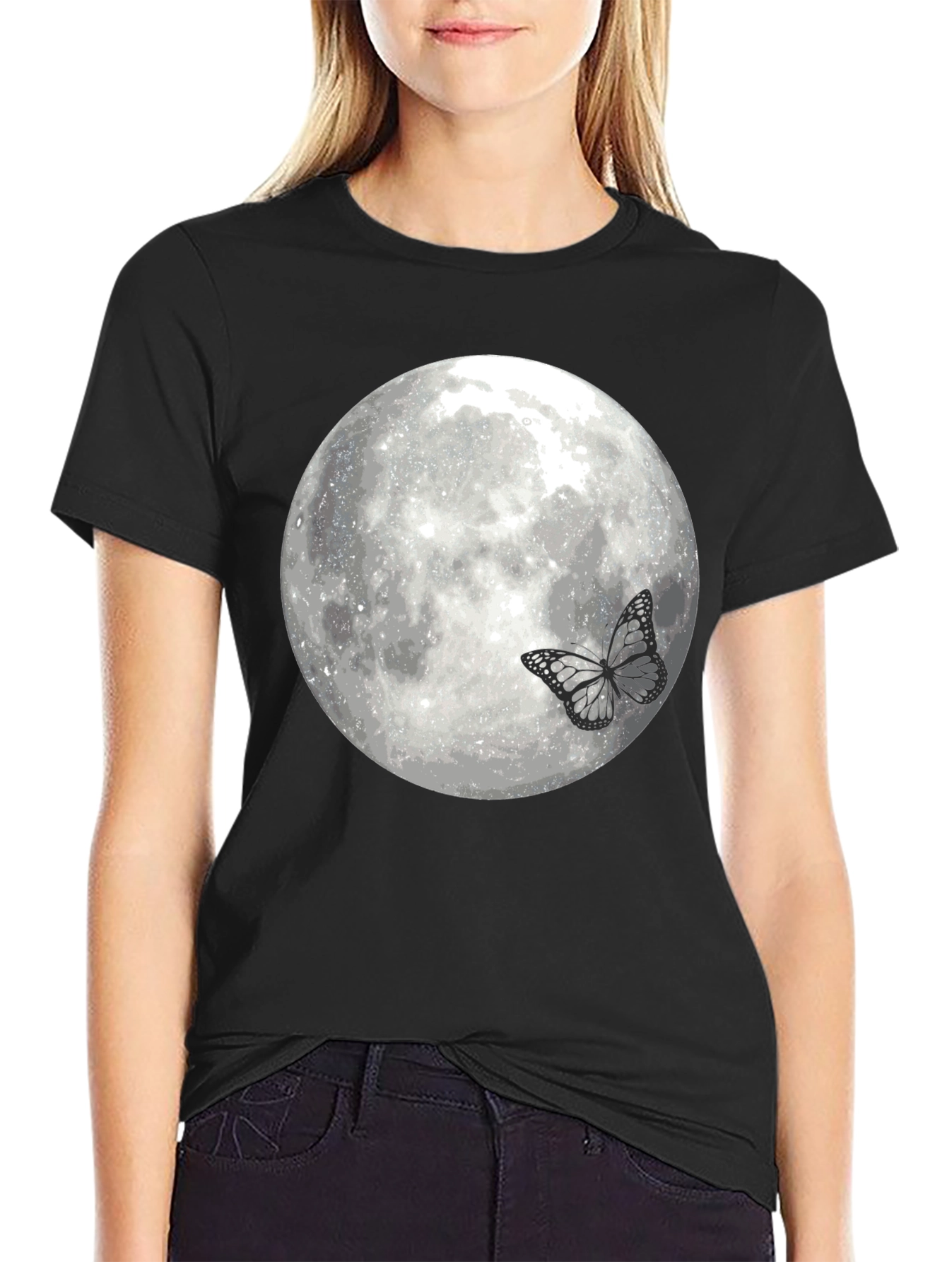 Black Moon Butterfly Graphic Tee view 2