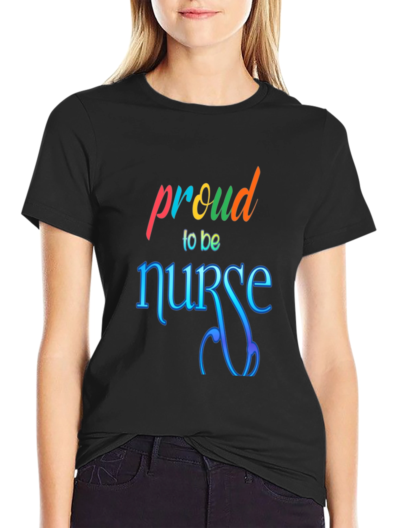 Black Proud Nurse Graphic Tee - Soft Cotton Comfort view 2
