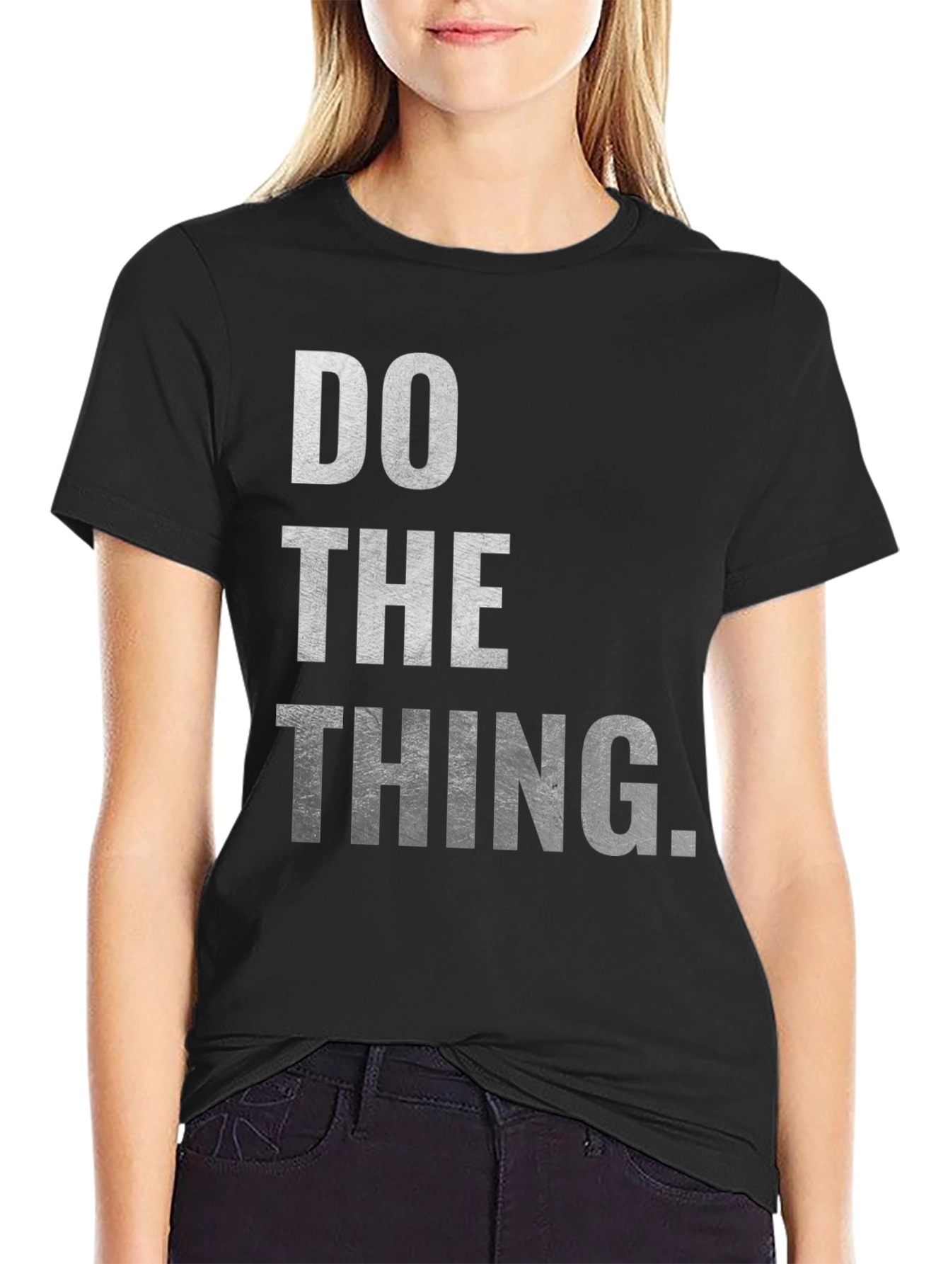 Black Do The Thing T-Shirt - Motivational Graphic Tee view 2