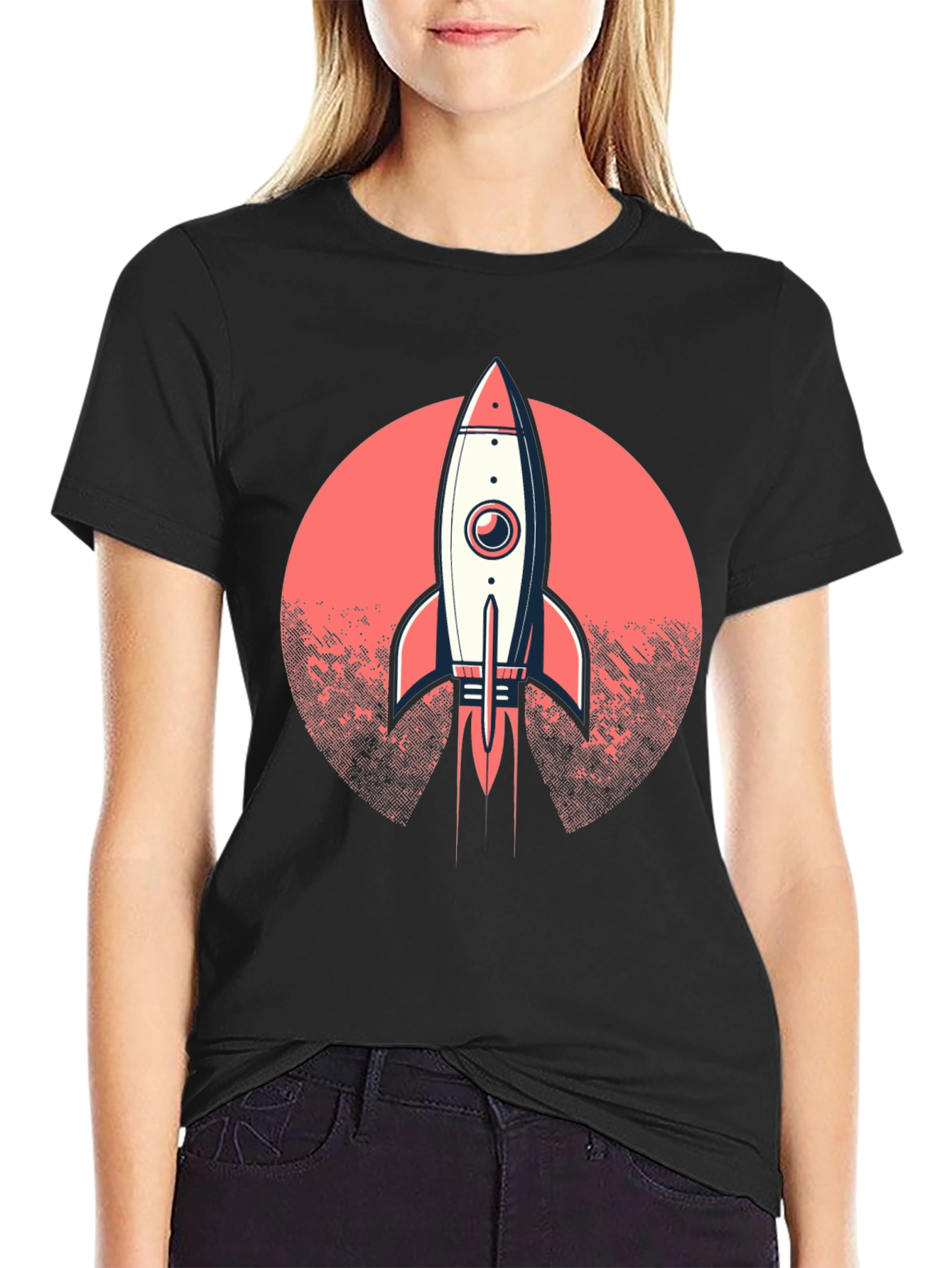 Black Rocket Launch Graphic T-Shirt - Black view 2
