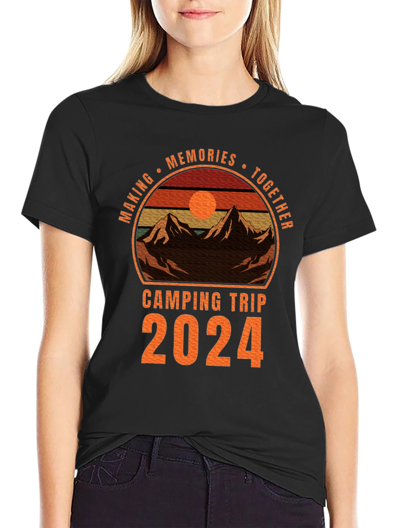 Black Camping Trip 2024 Memories T-Shirt view 2