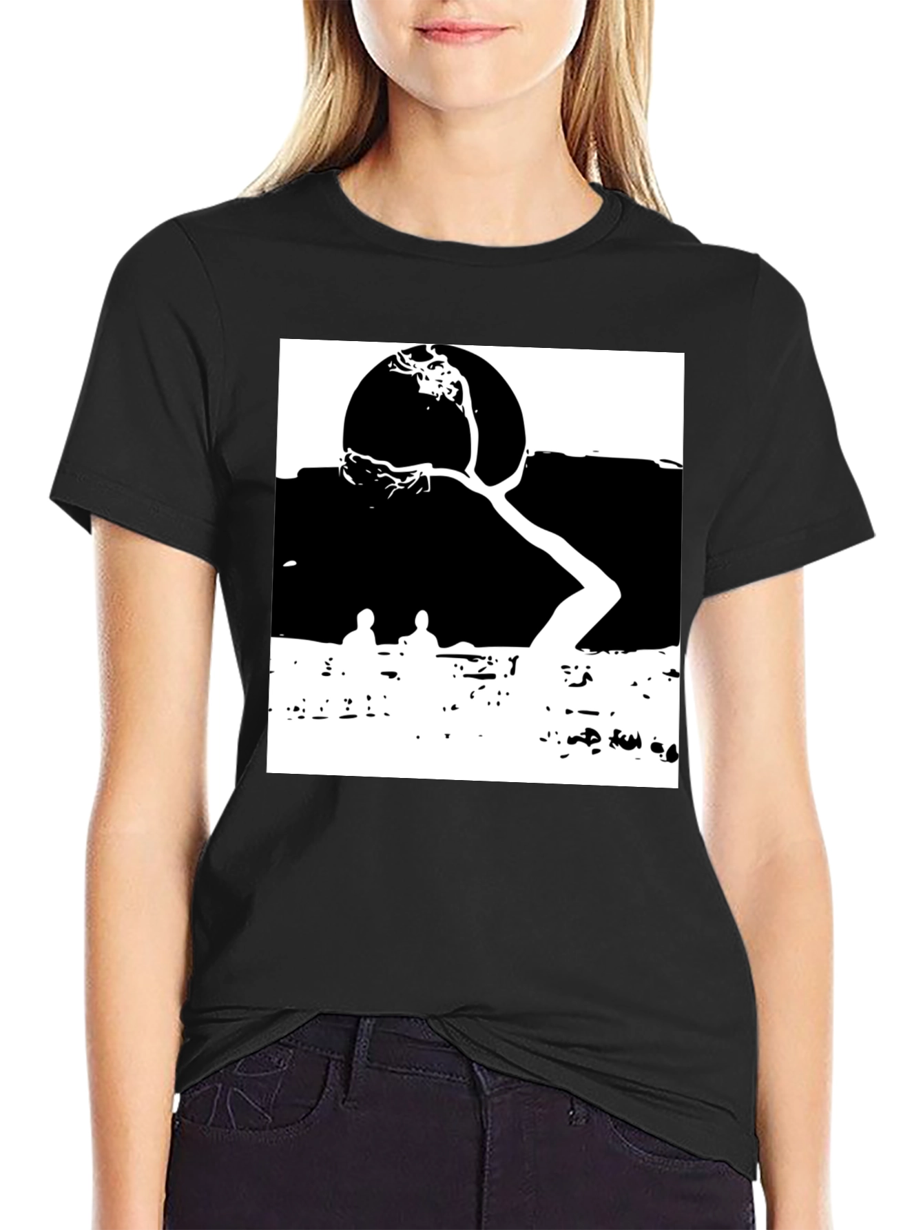 Abstract Nature Graphic Black T-Shirt - 2