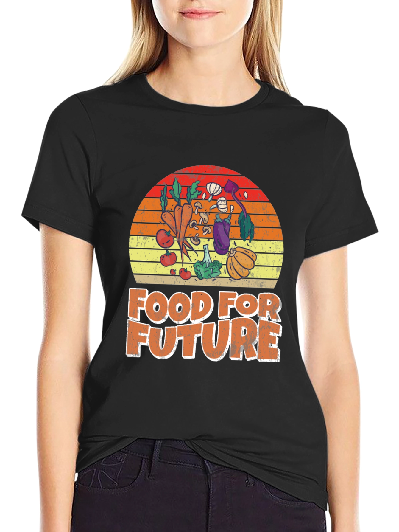 Black Food for Future Graphic T-Shirt view 2