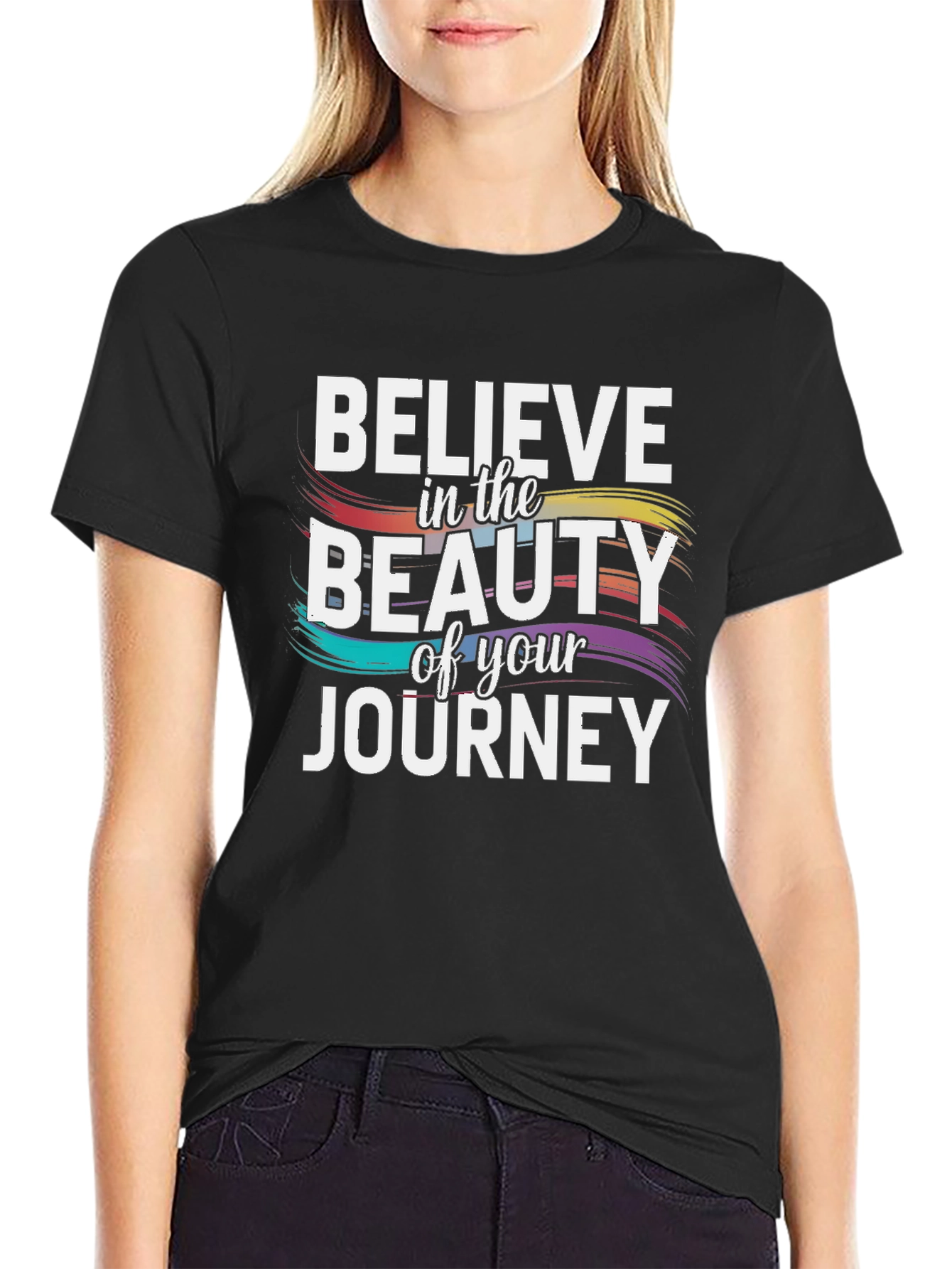 Black Believe in Beauty Journey T-Shirt view 2