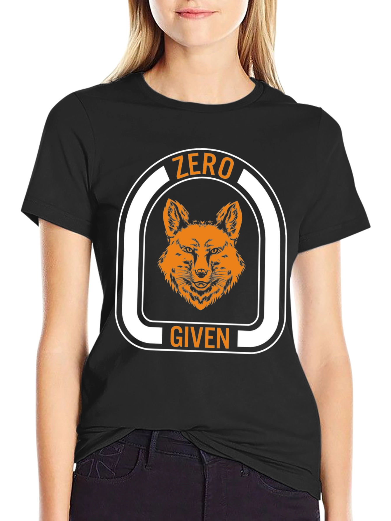 Black Zero Fox Given Graphic Tee - Novelty T-Shirt view 2