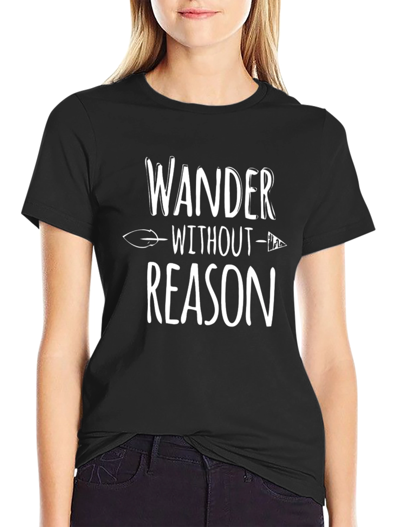 Black Wander Without Reason Black Graphic Tee view 2
