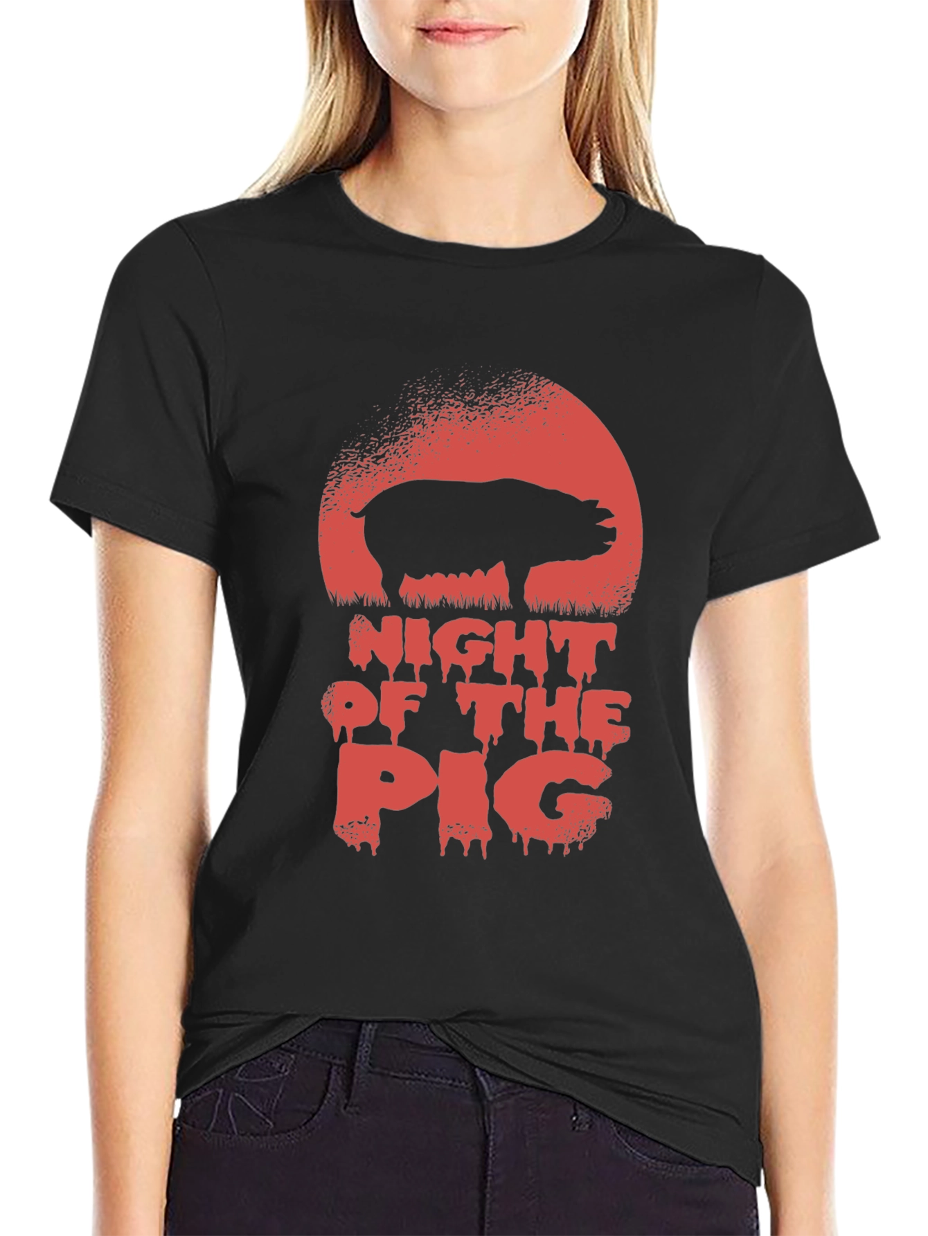 Black Night of the Pig Graphic Tee view 2