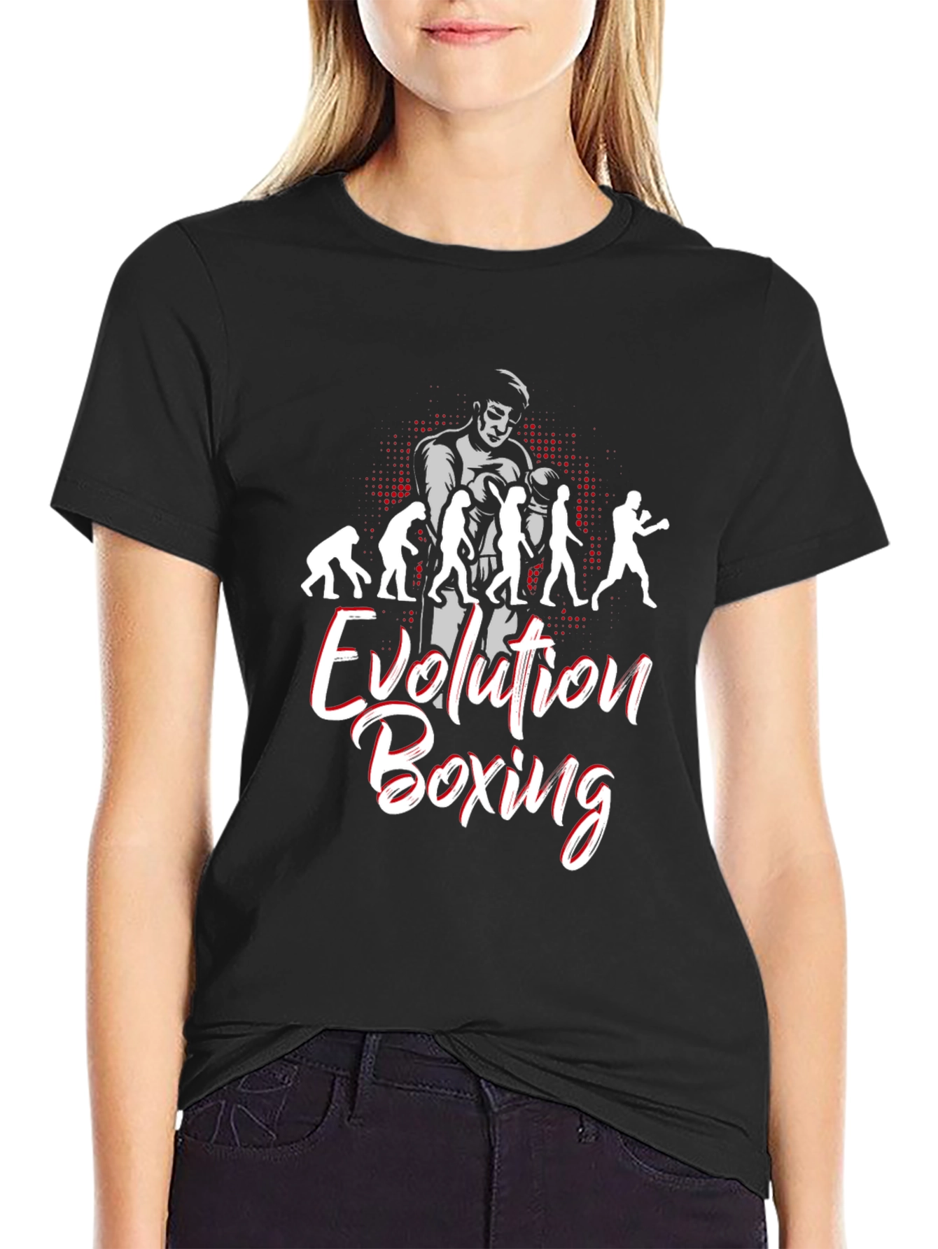Black Evolution Boxing Graphic T-Shirt view 2