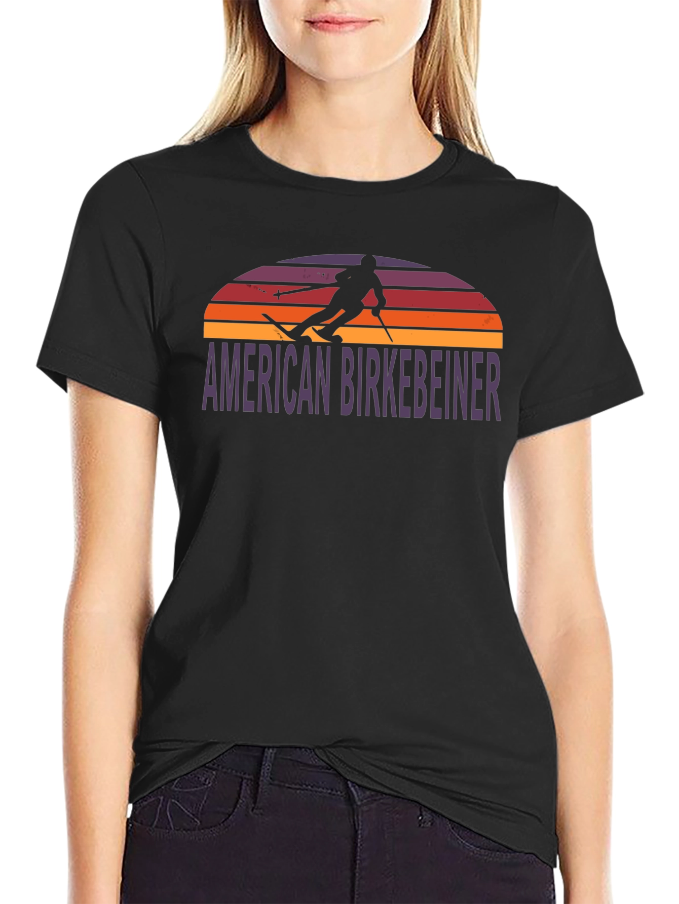 Black American Birkebeiner Ski T-Shirt - Black view 2